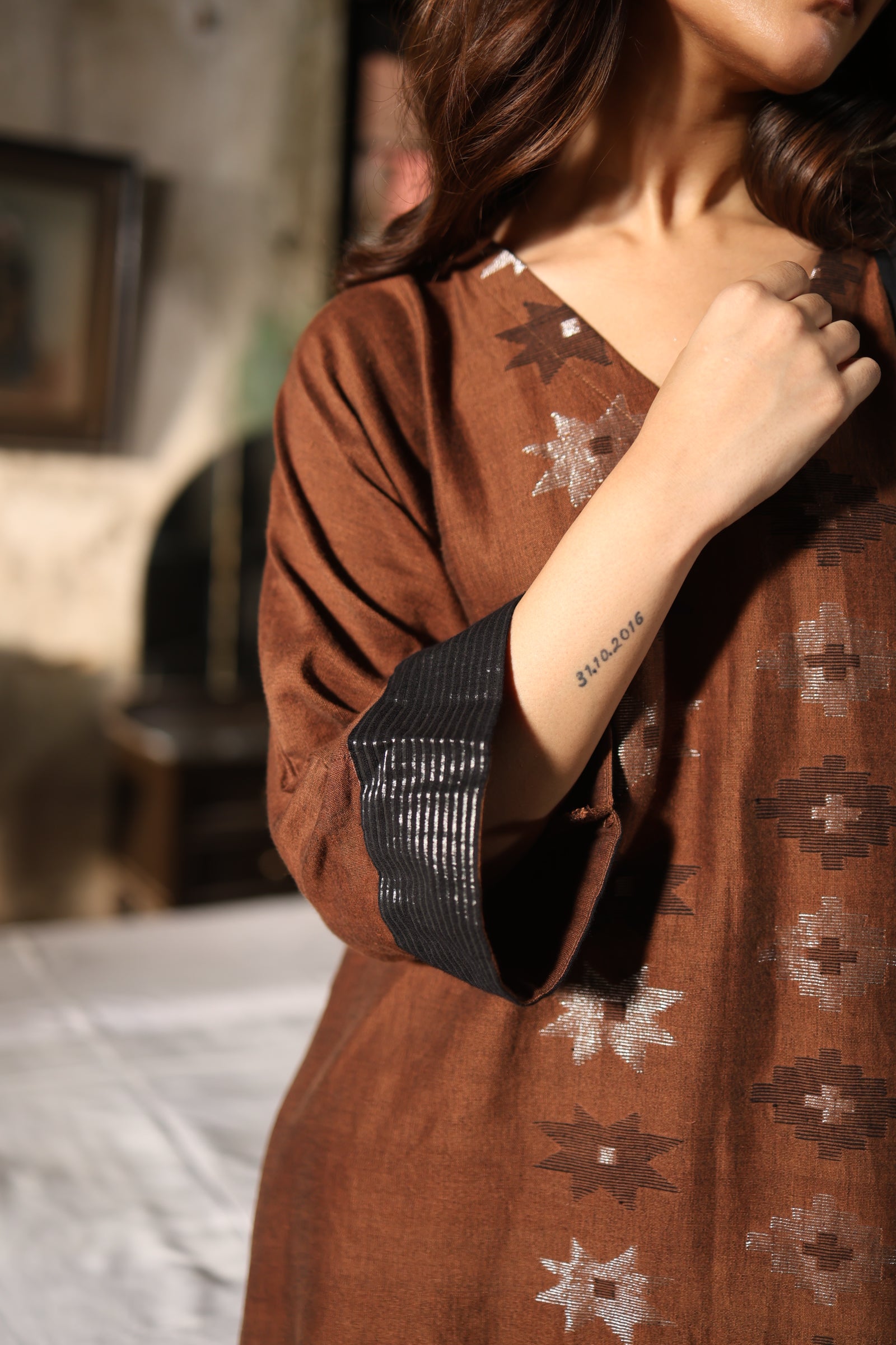 RUAA - Brown (Jamdani × Telia Rumal)