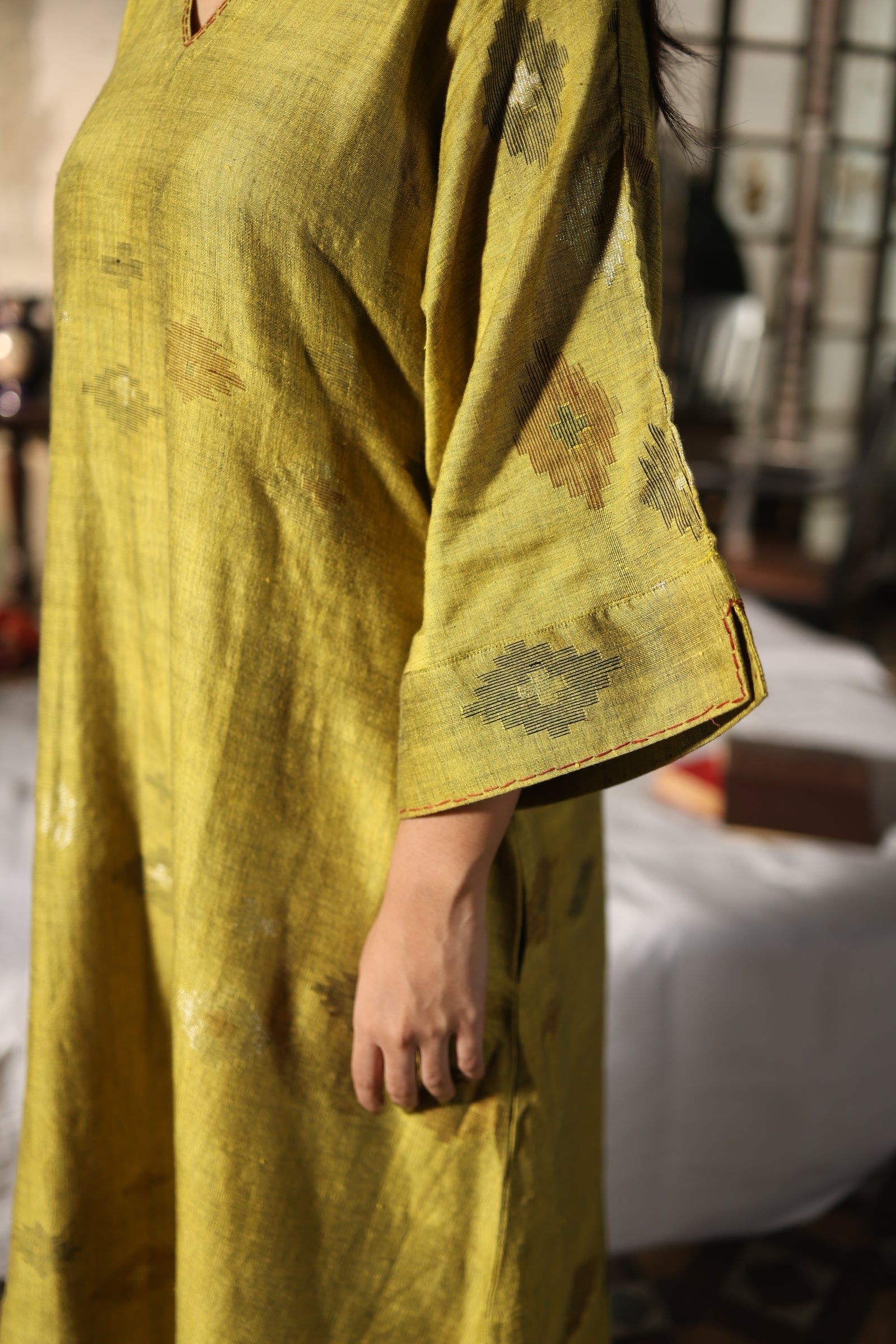RUAA - Olive Yellow (Jamdani × Telia Rumal)