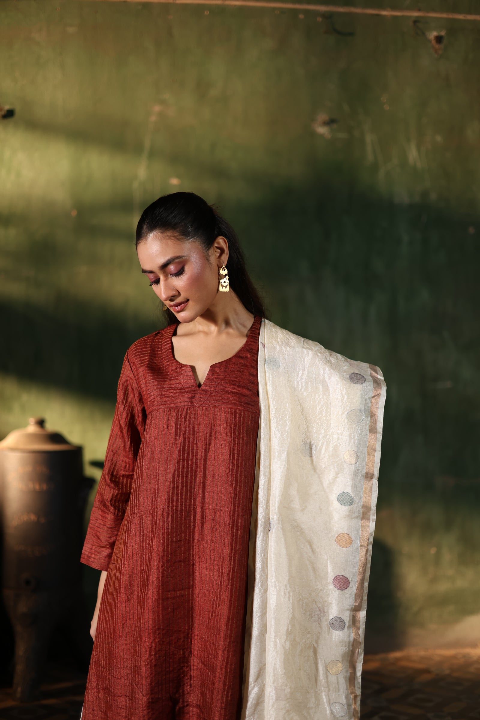 ROOH - Maroon (Silk Jamdani)