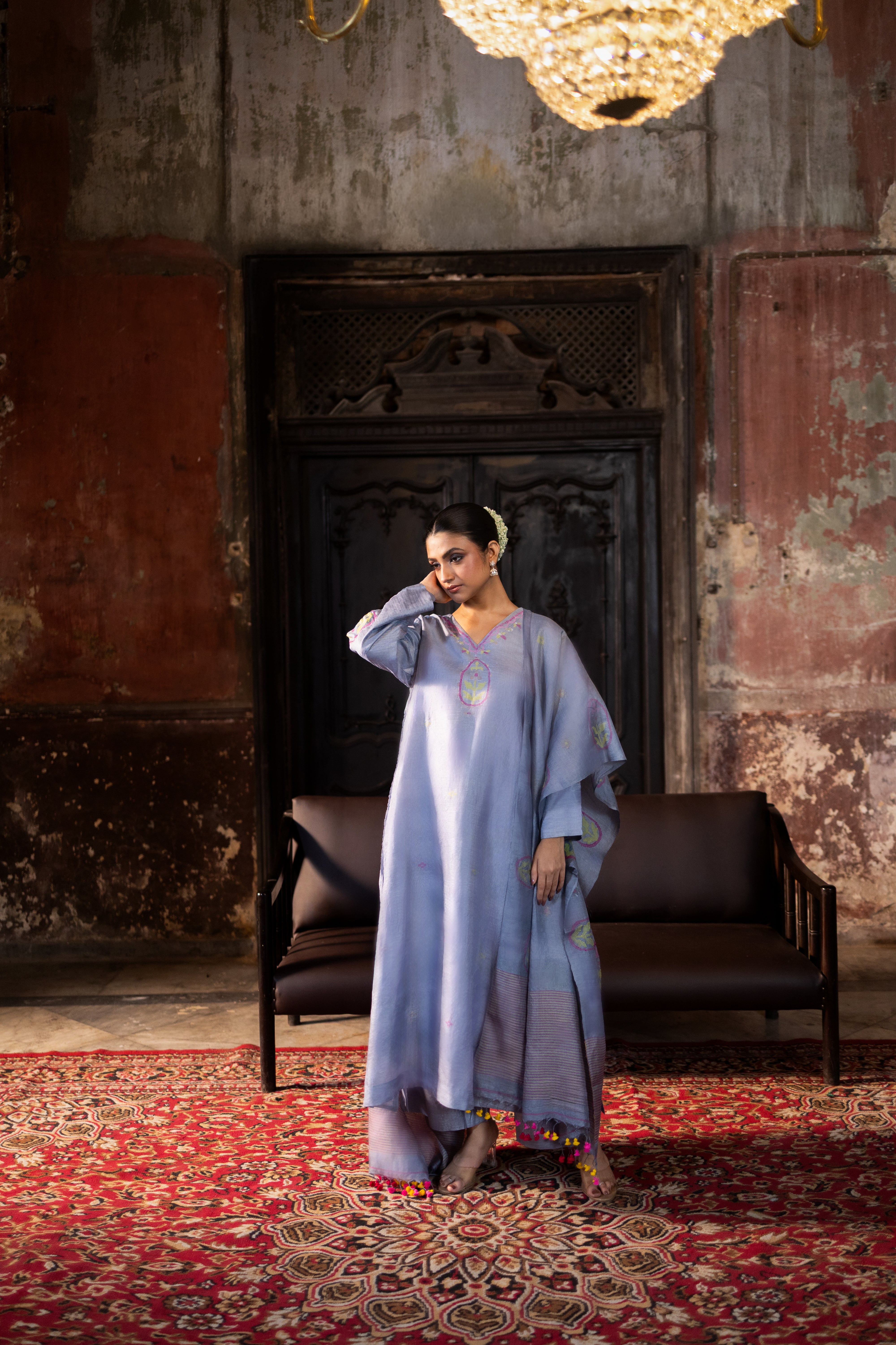ROOH - Grey (Silk Jamdani)
