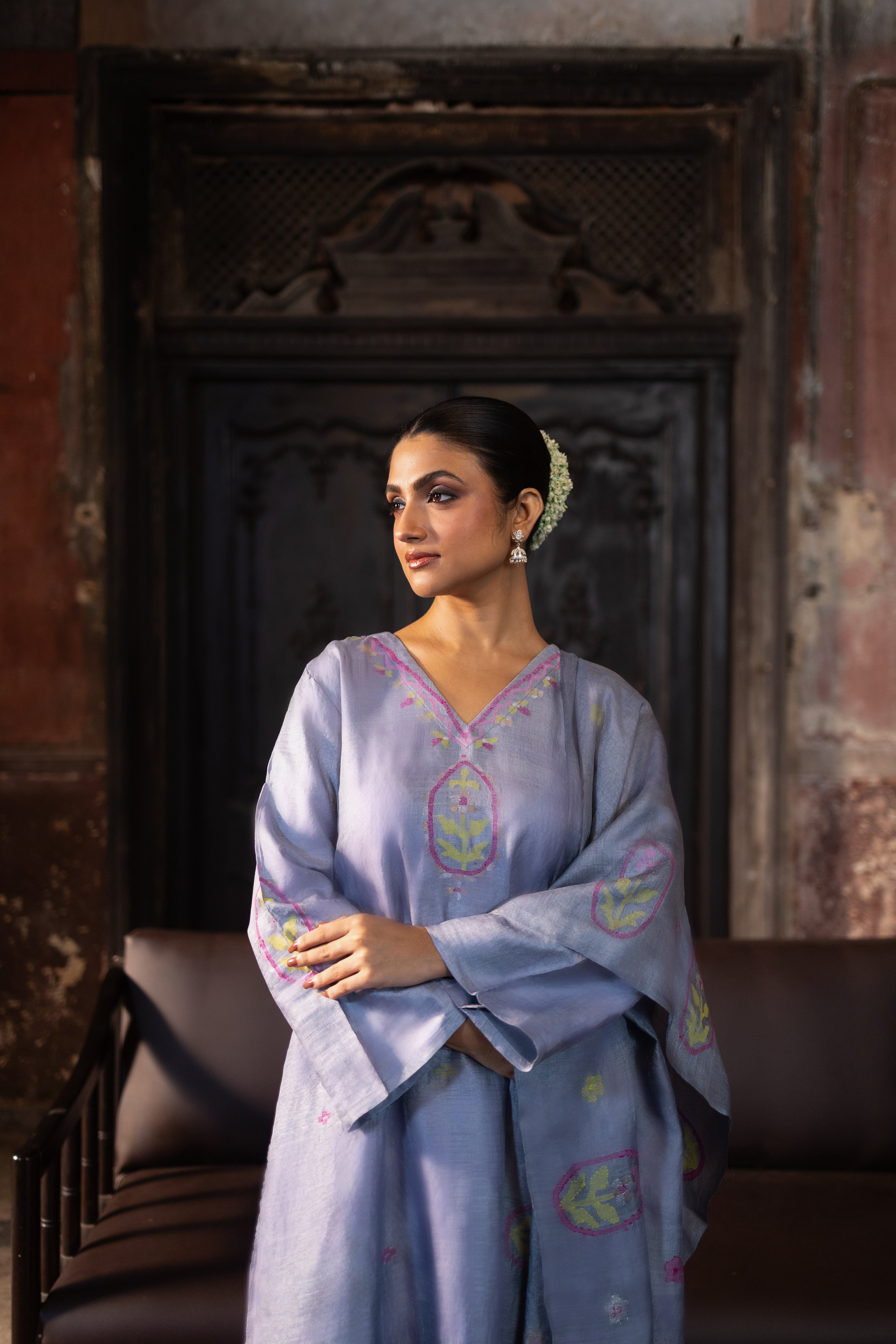 ROOH - Grey (Silk Jamdani)