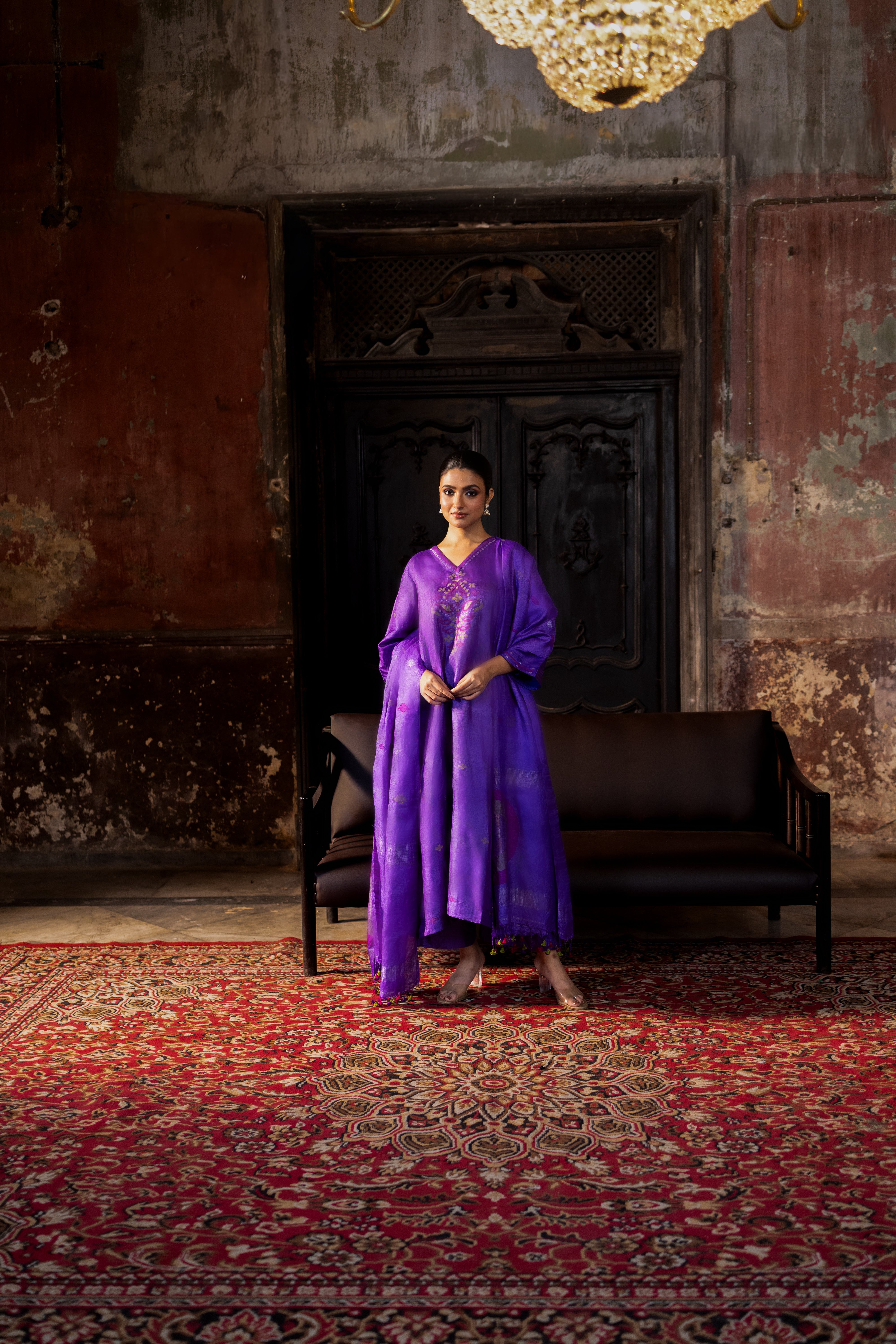 ROOH - Purple (Silk Jamdani)
