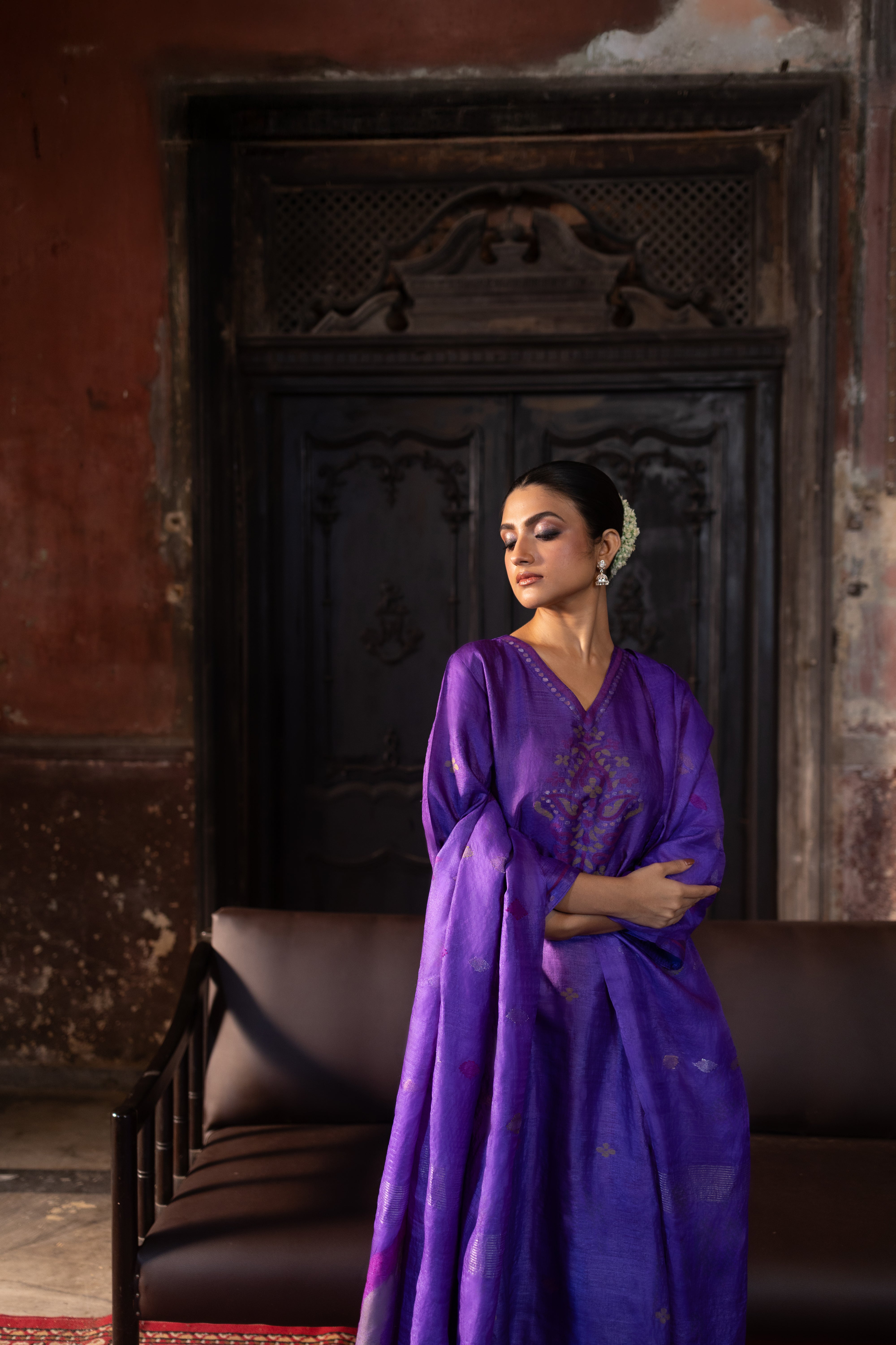 ROOH - Purple (Silk Jamdani)