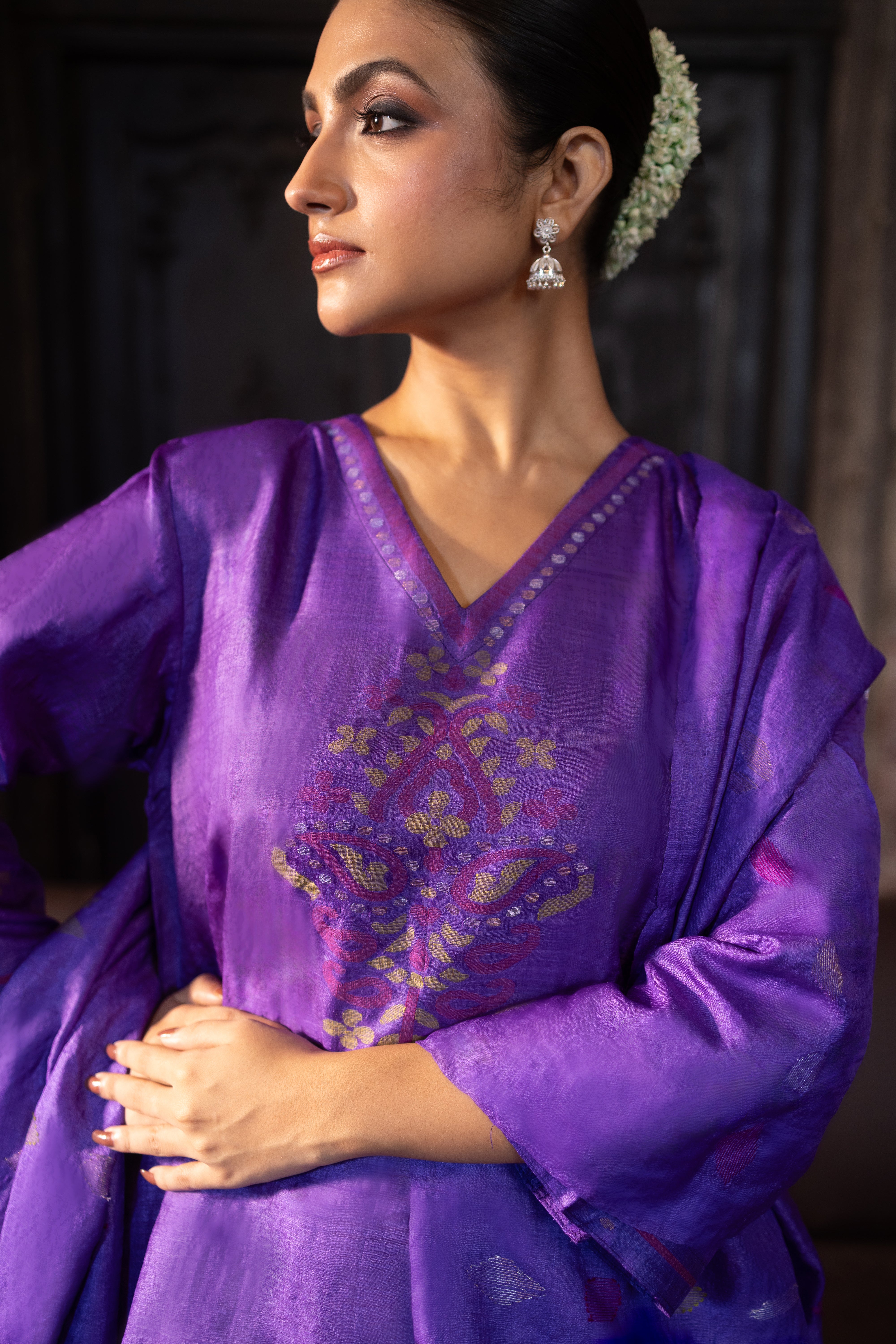 ROOH - Purple (Silk Jamdani)