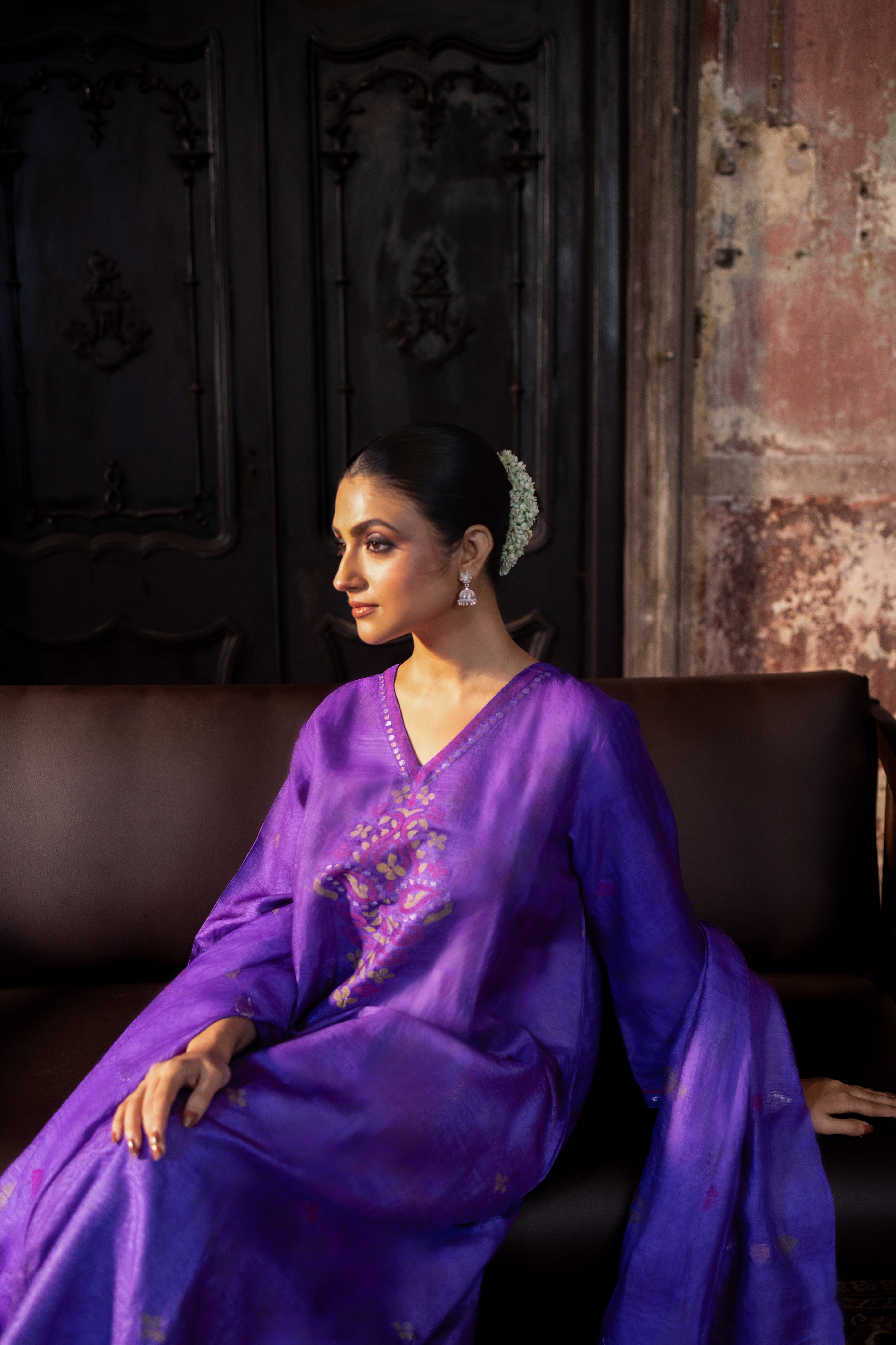 ROOH - Purple (Silk Jamdani)