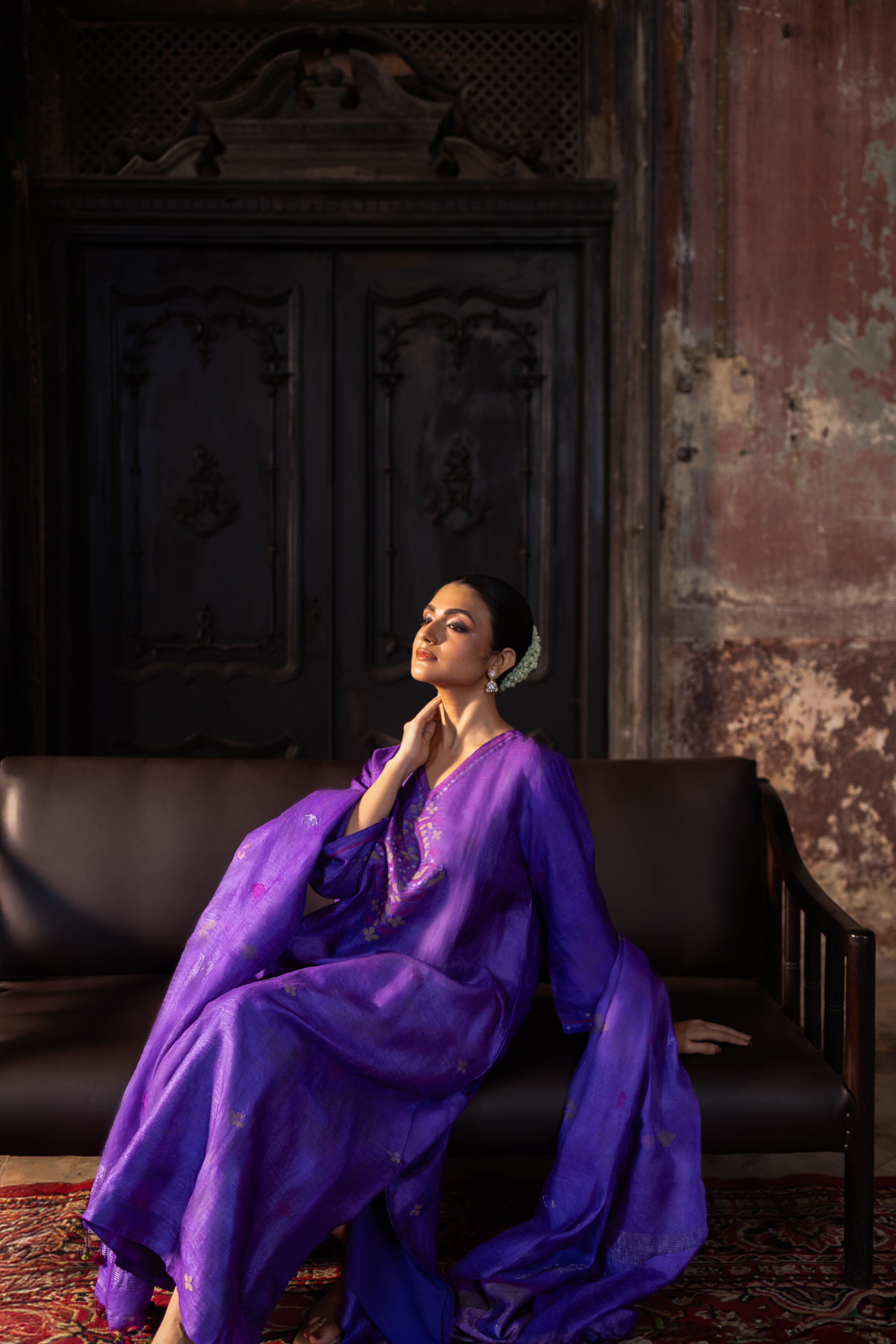 ROOH - Purple (Silk Jamdani)