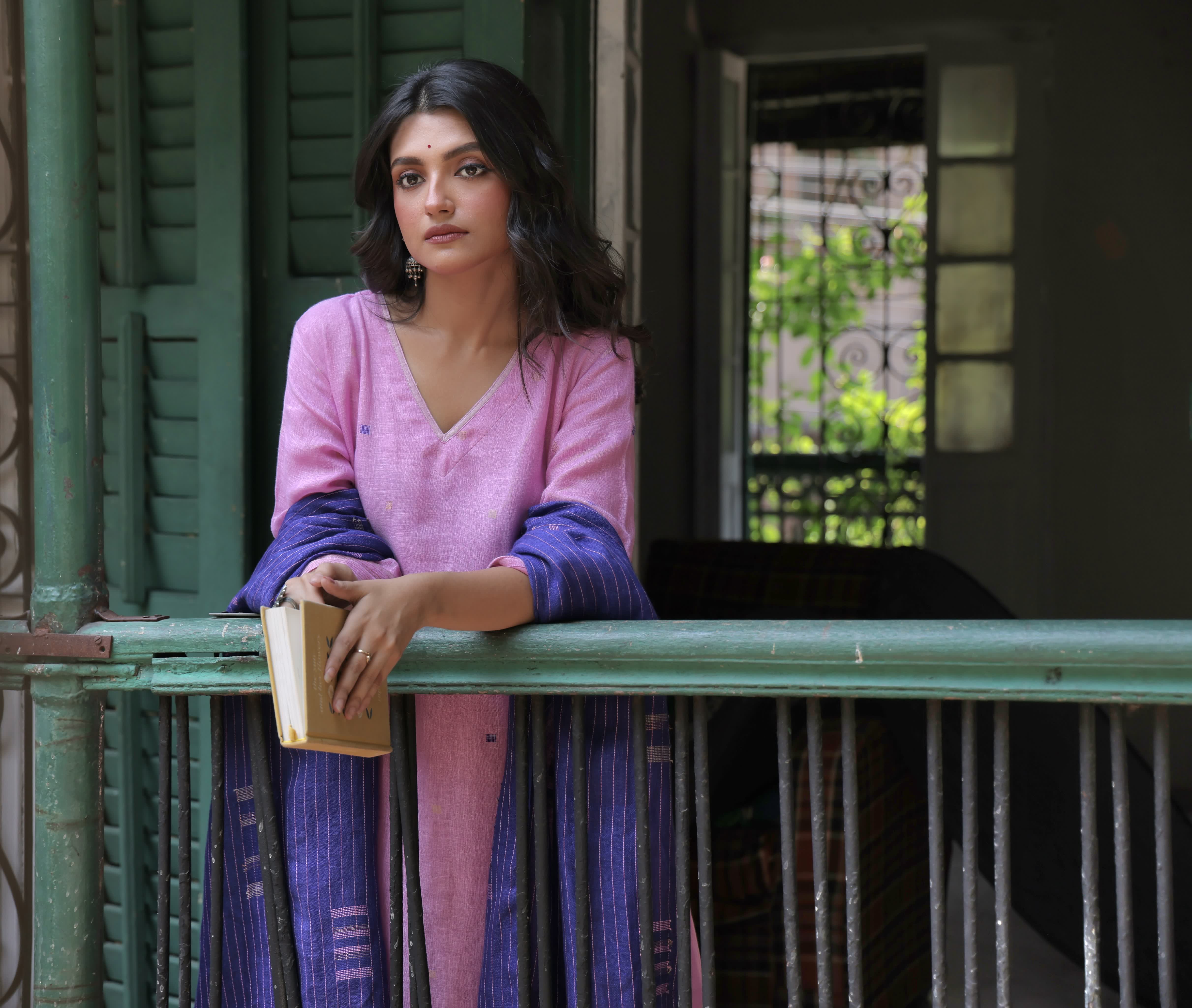 Zaar - Pink Purple (Linen Jamdani)