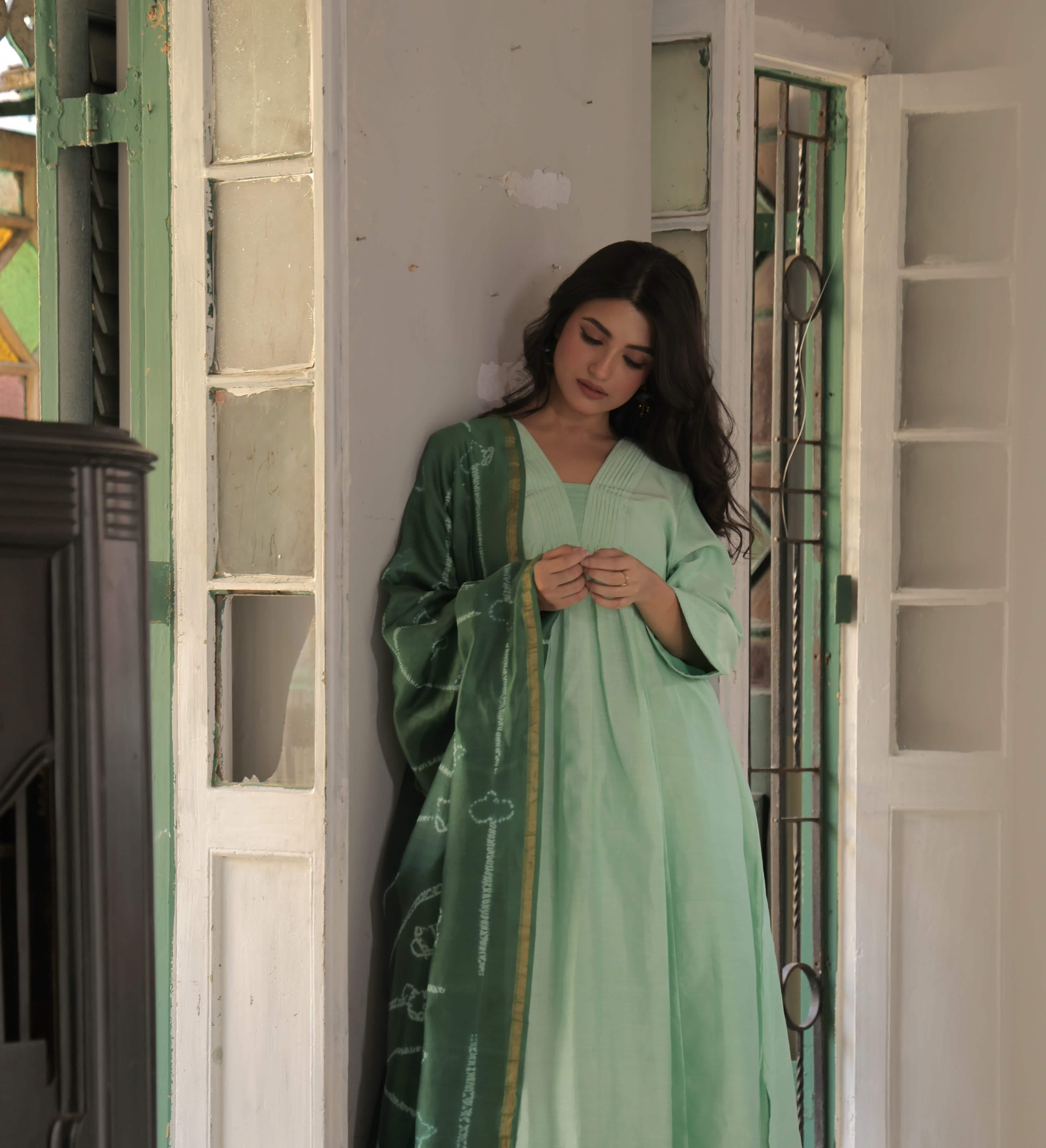 Seaglow (Mulmul Chanderi Bhandej, Tie Dye)