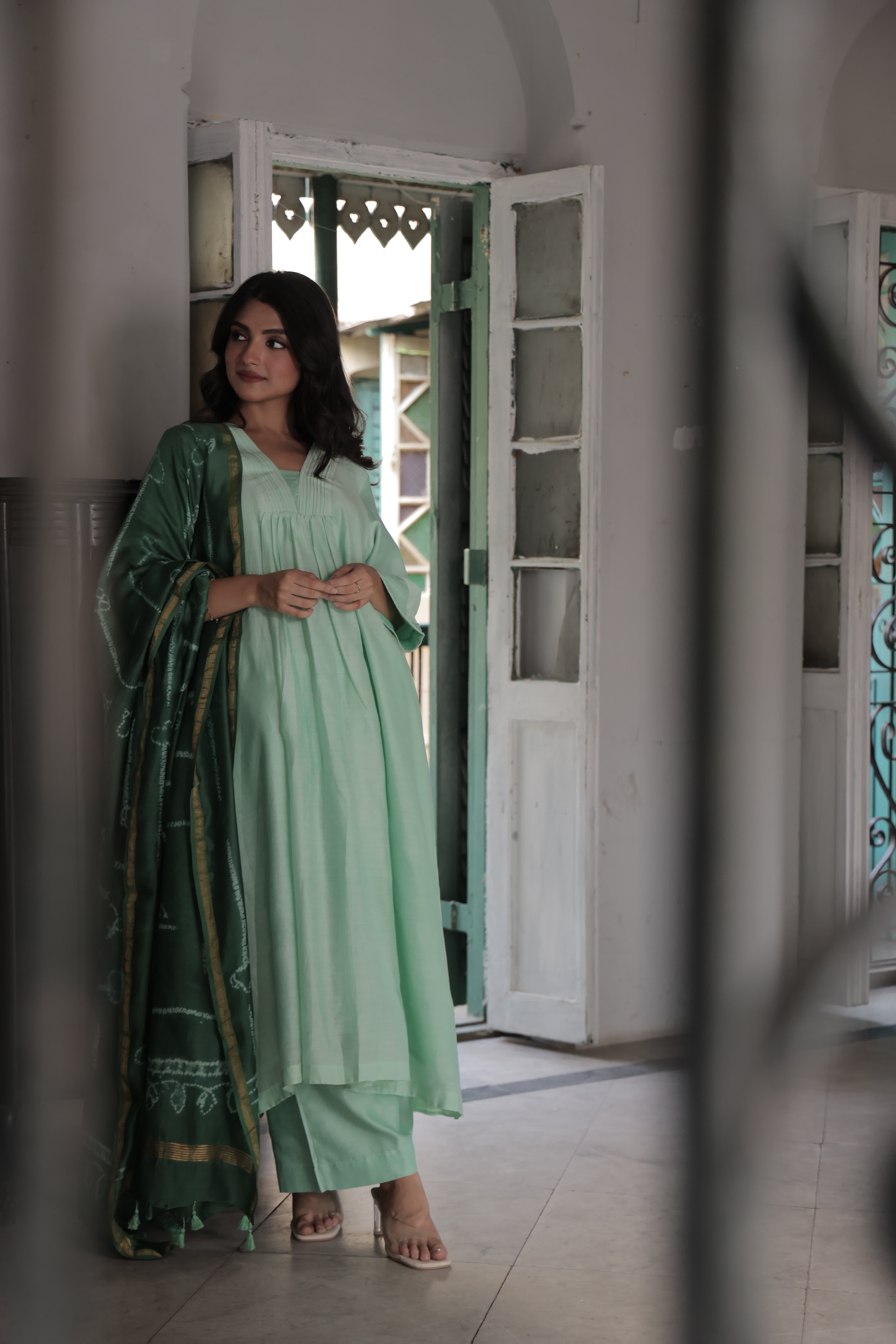 Seaglow (Mulmul Chanderi Bhandej, Tie Dye)