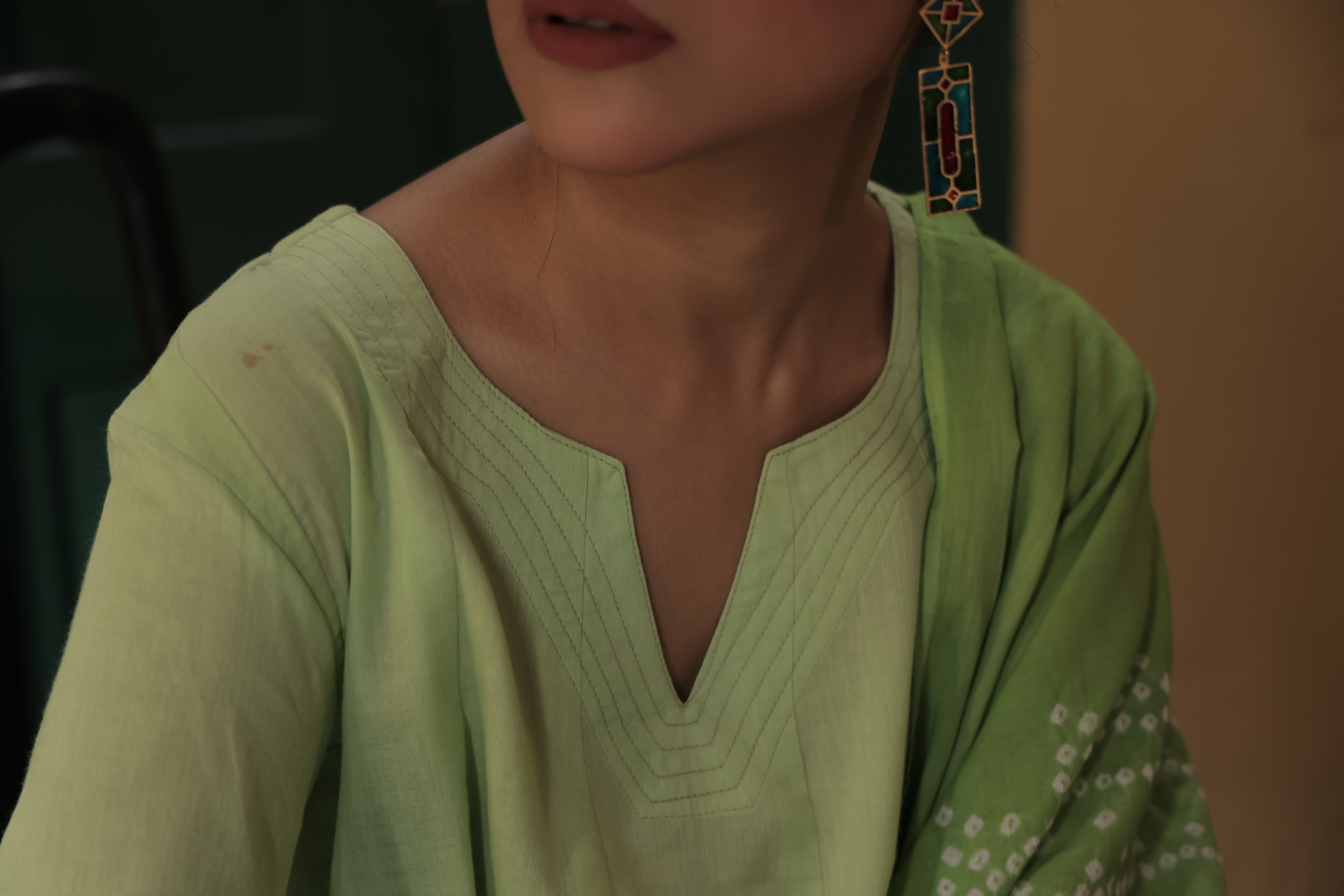 Raunaq-Green (Cotton Bhandej)