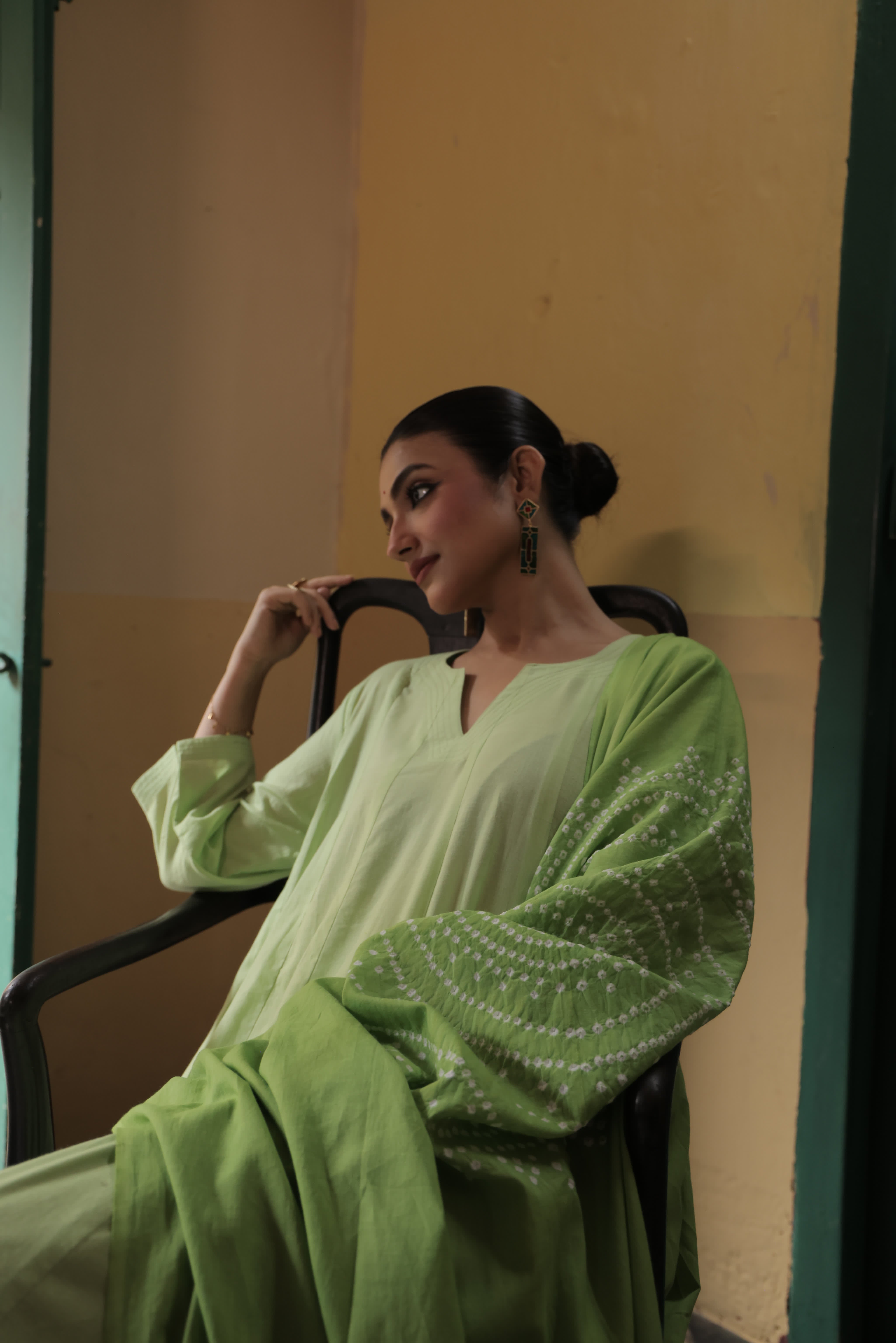 Raunaq-Green (Cotton Bhandej)