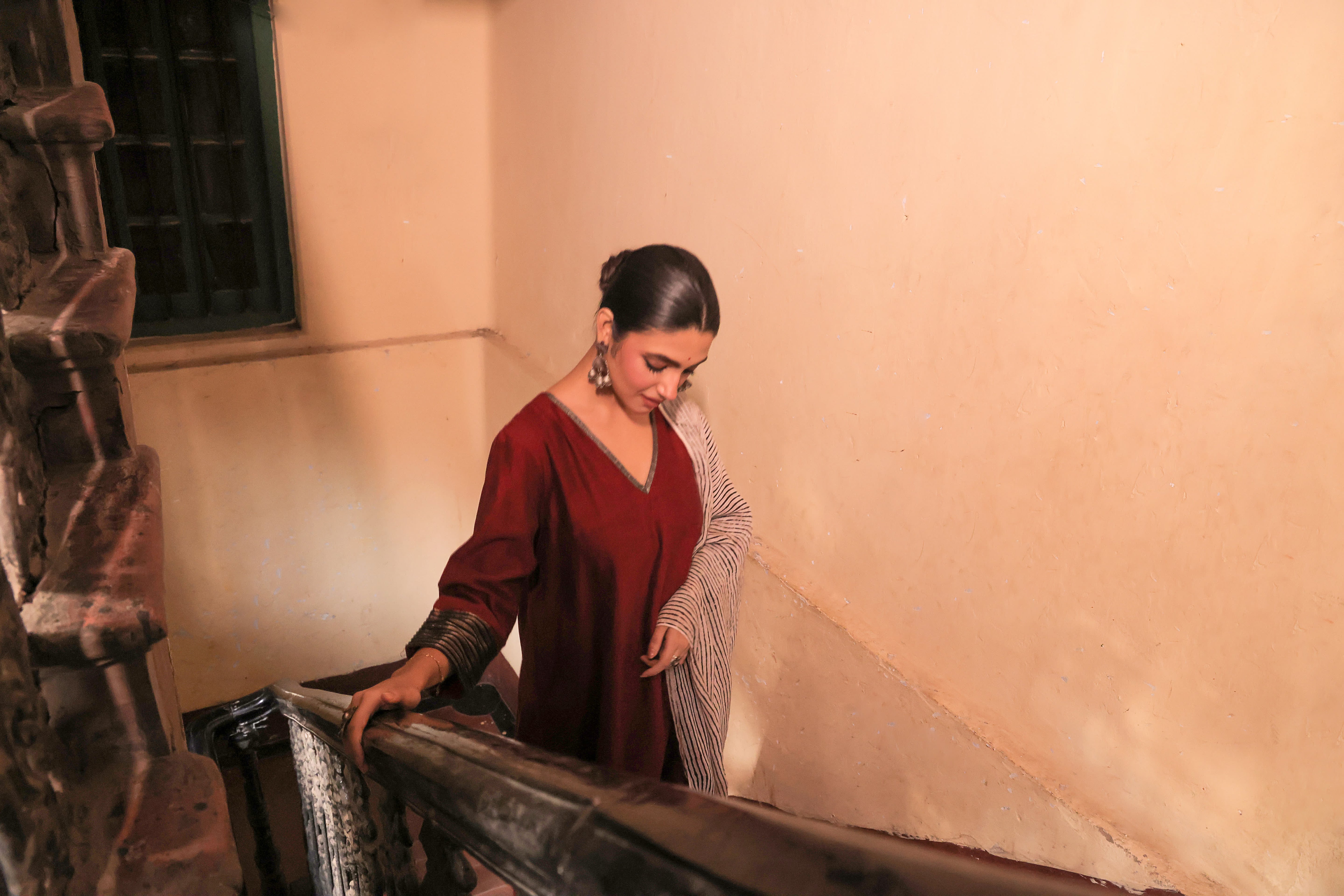 Raag Maroon (Jamdani×Block print)