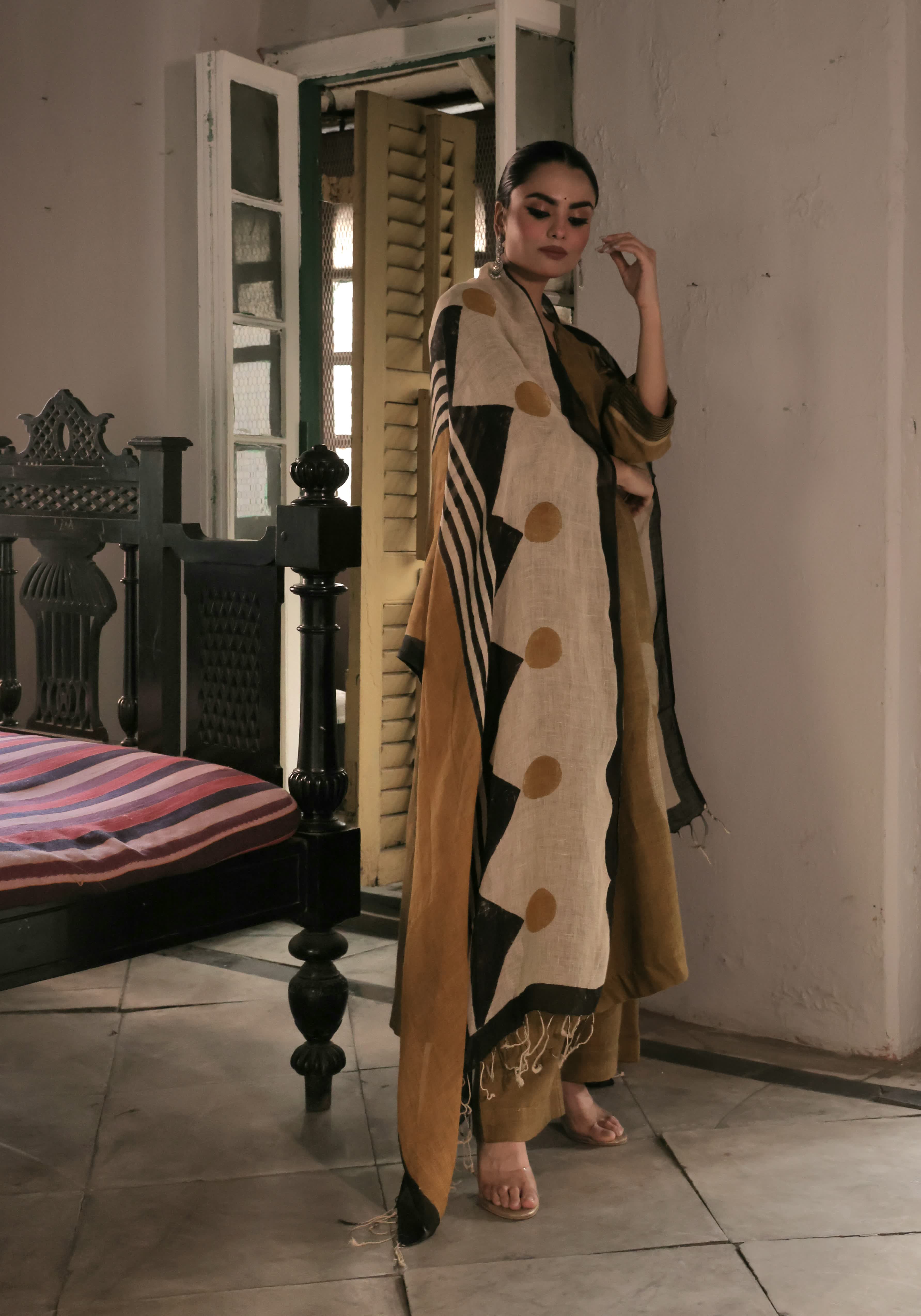 Raag Rust (Jamdani×Block print)