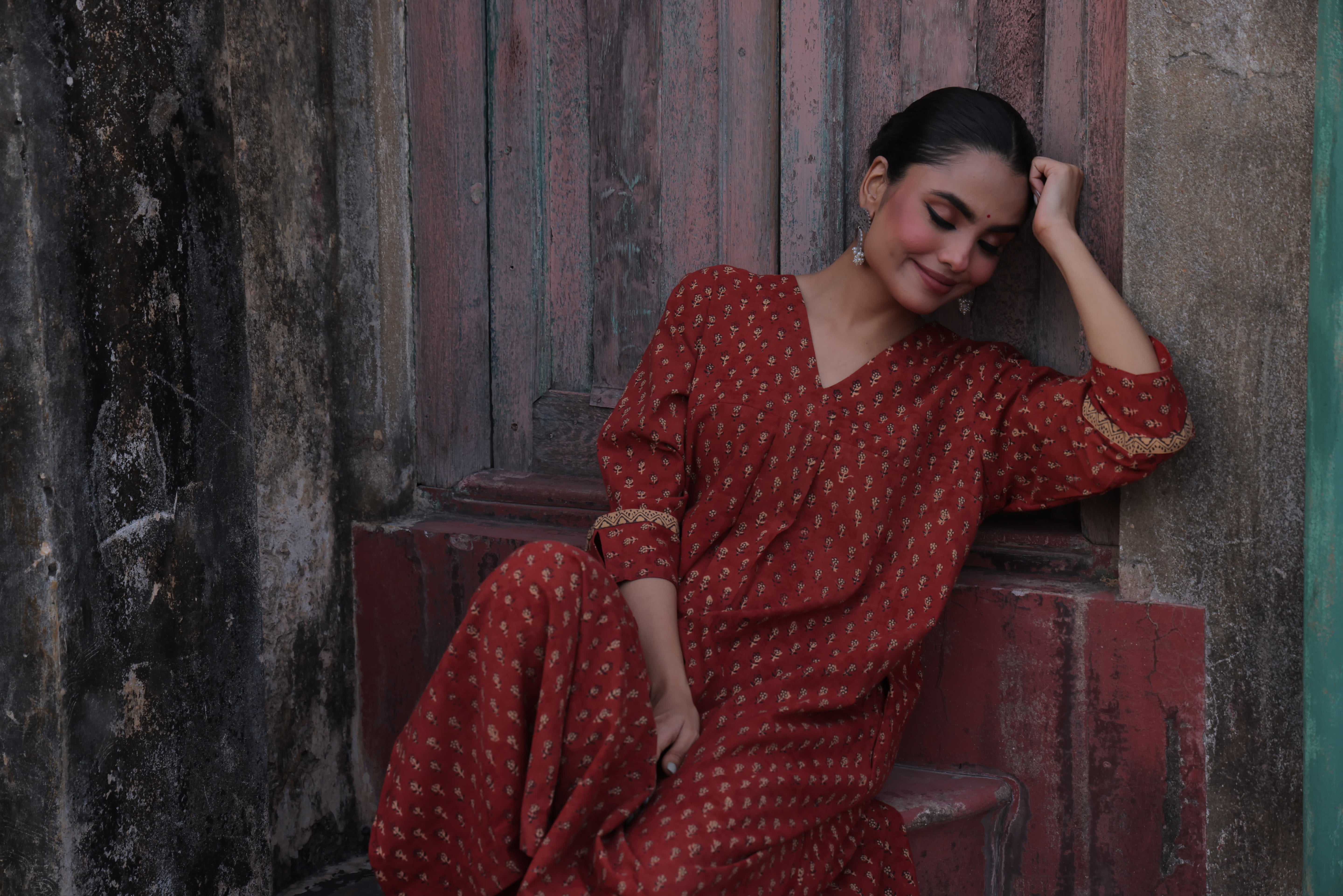 Bagh-Red (Cotton Block Print)