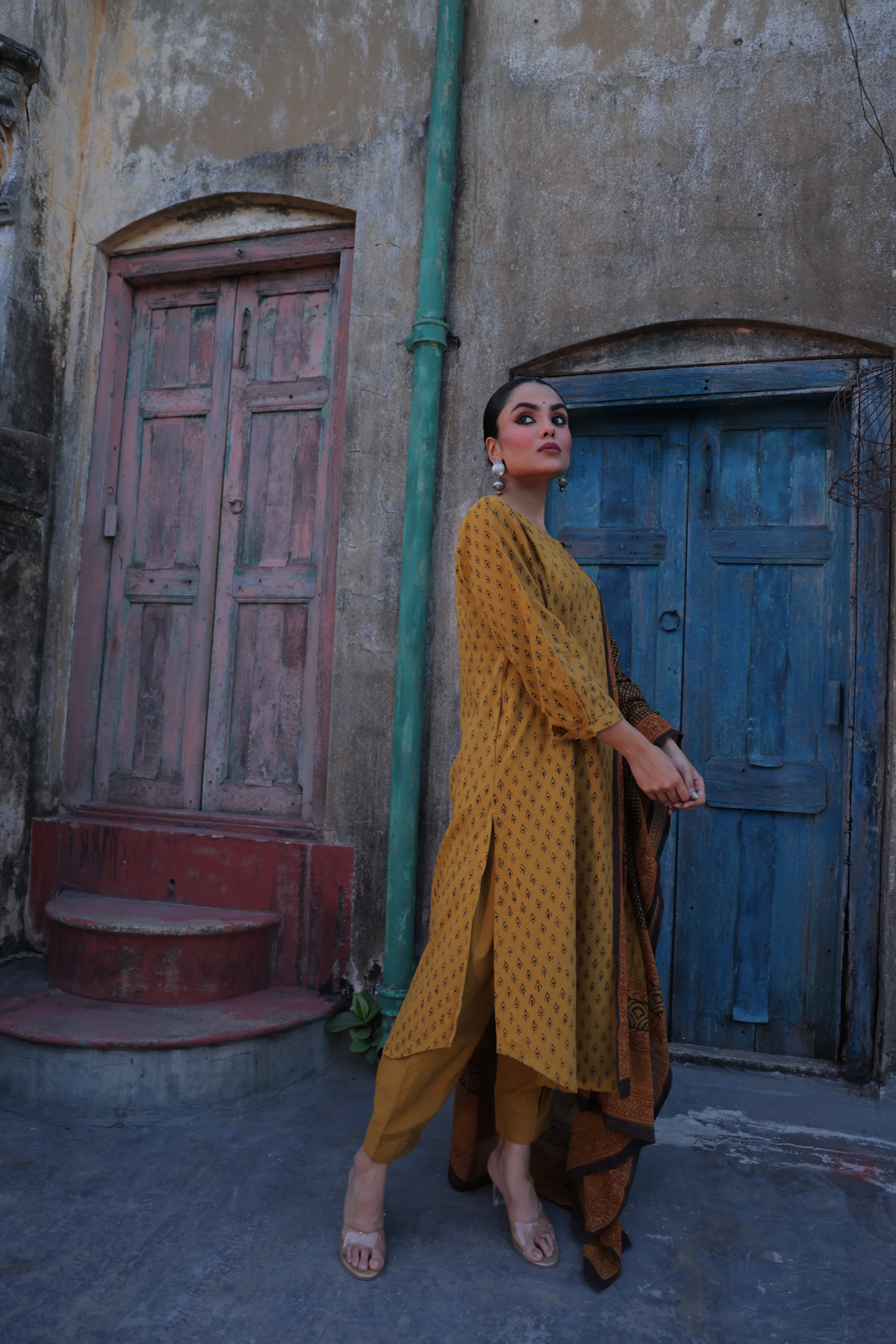 Bagh-Mustard (Cotton Block Print)