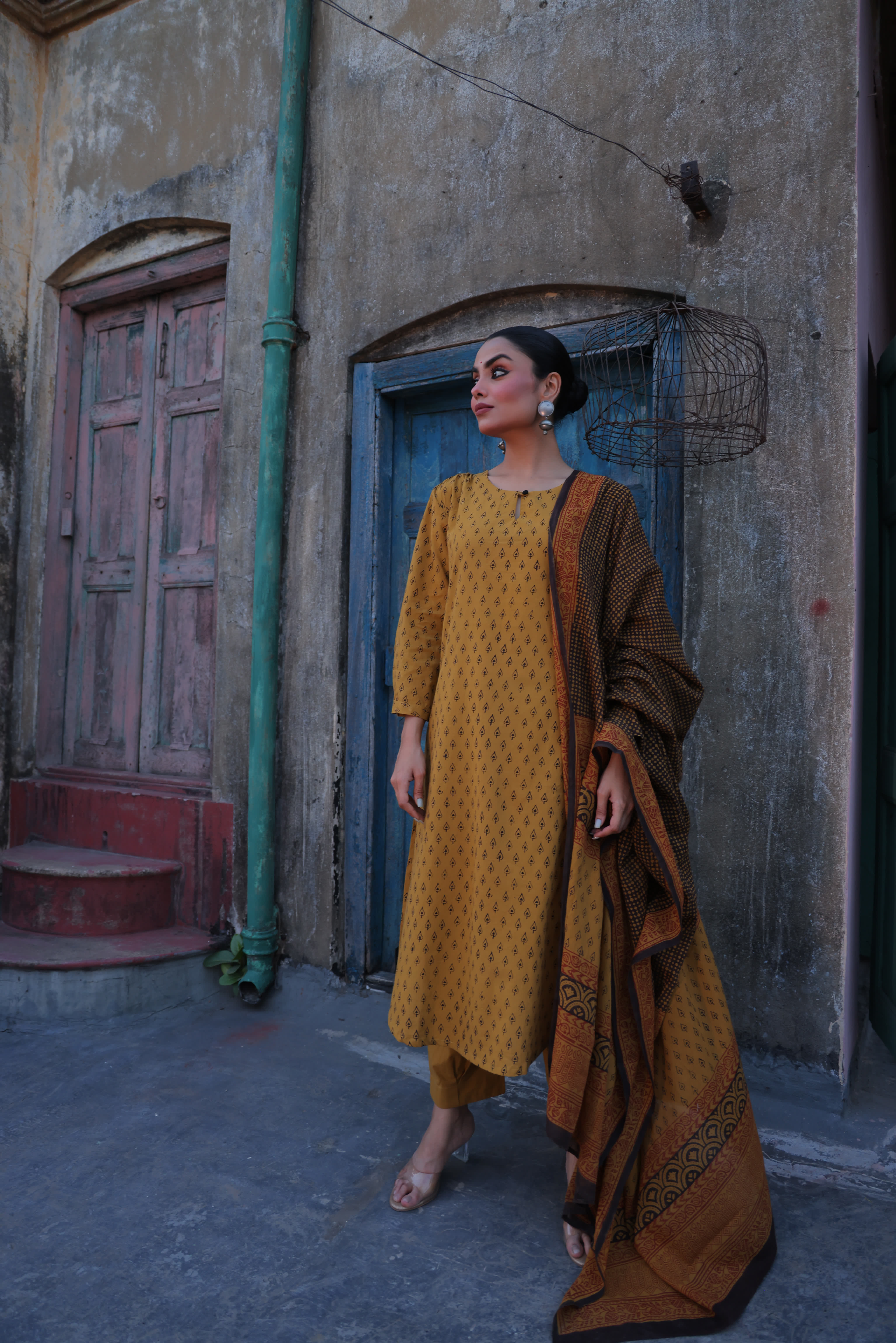 Bagh-Mustard (Cotton Block Print)
