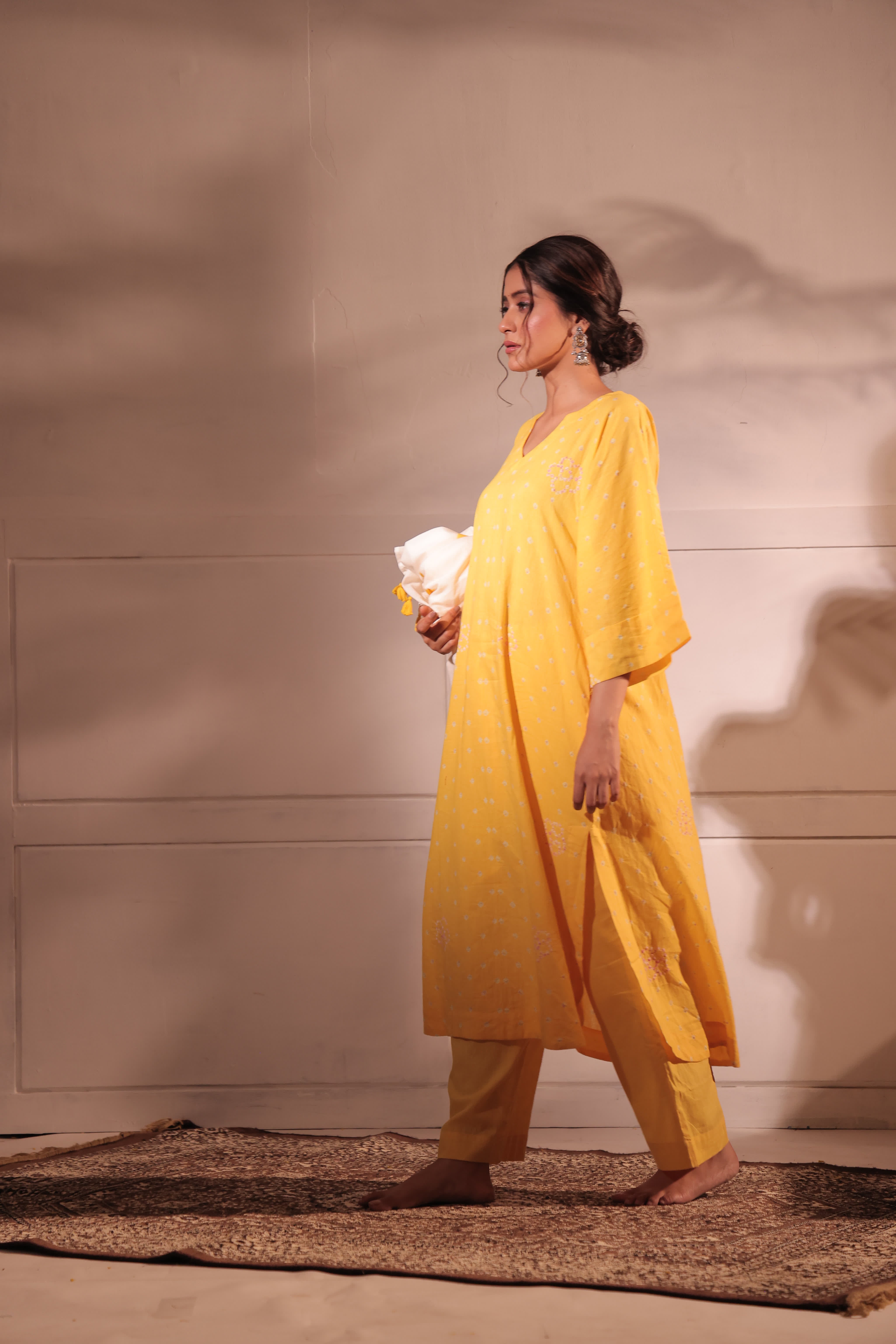 Raunaq-Yellow (Cotton Bhandej)