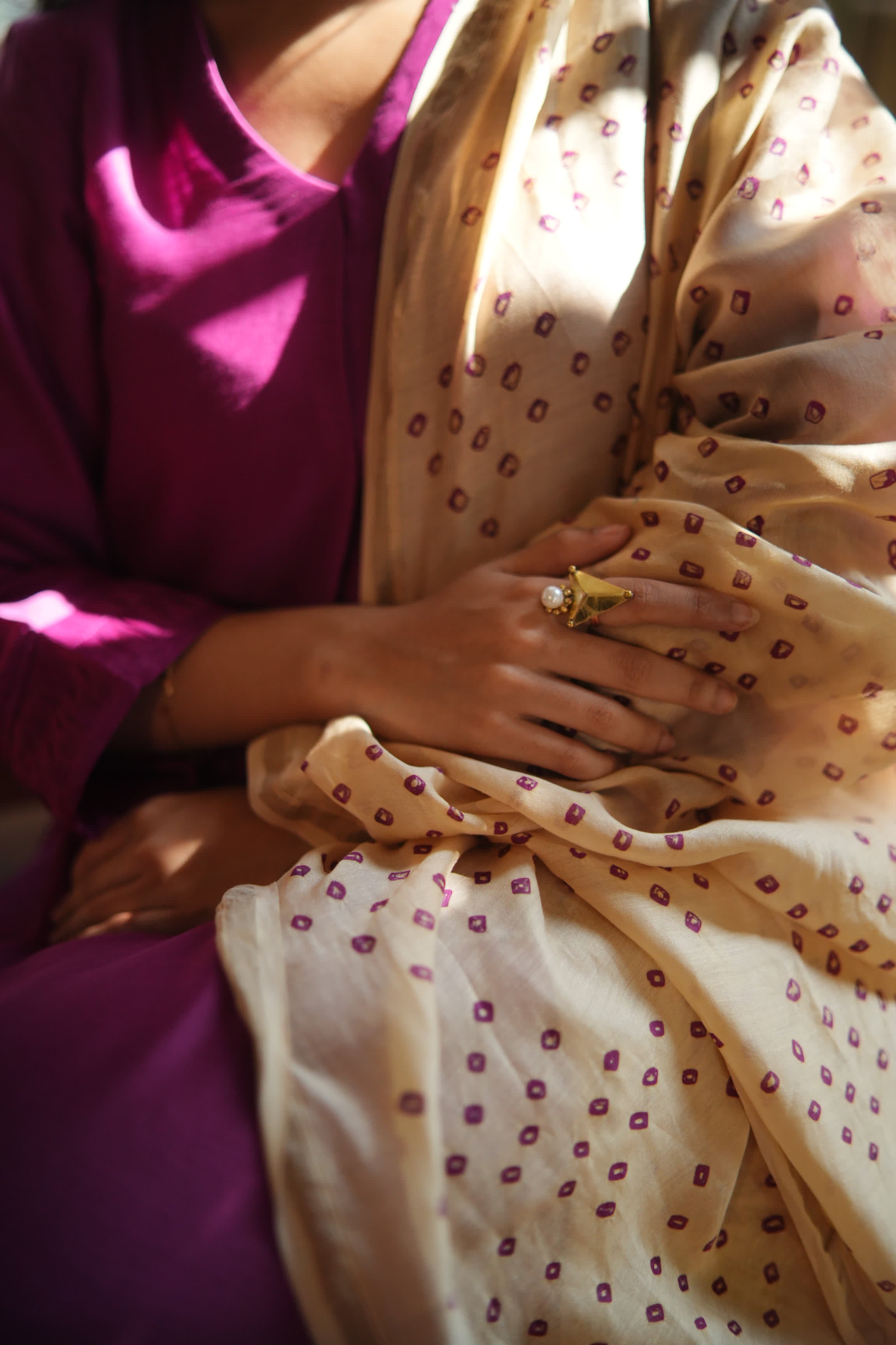 Roumya(Mulmul Chanderi Bhandej, Tie Dye)