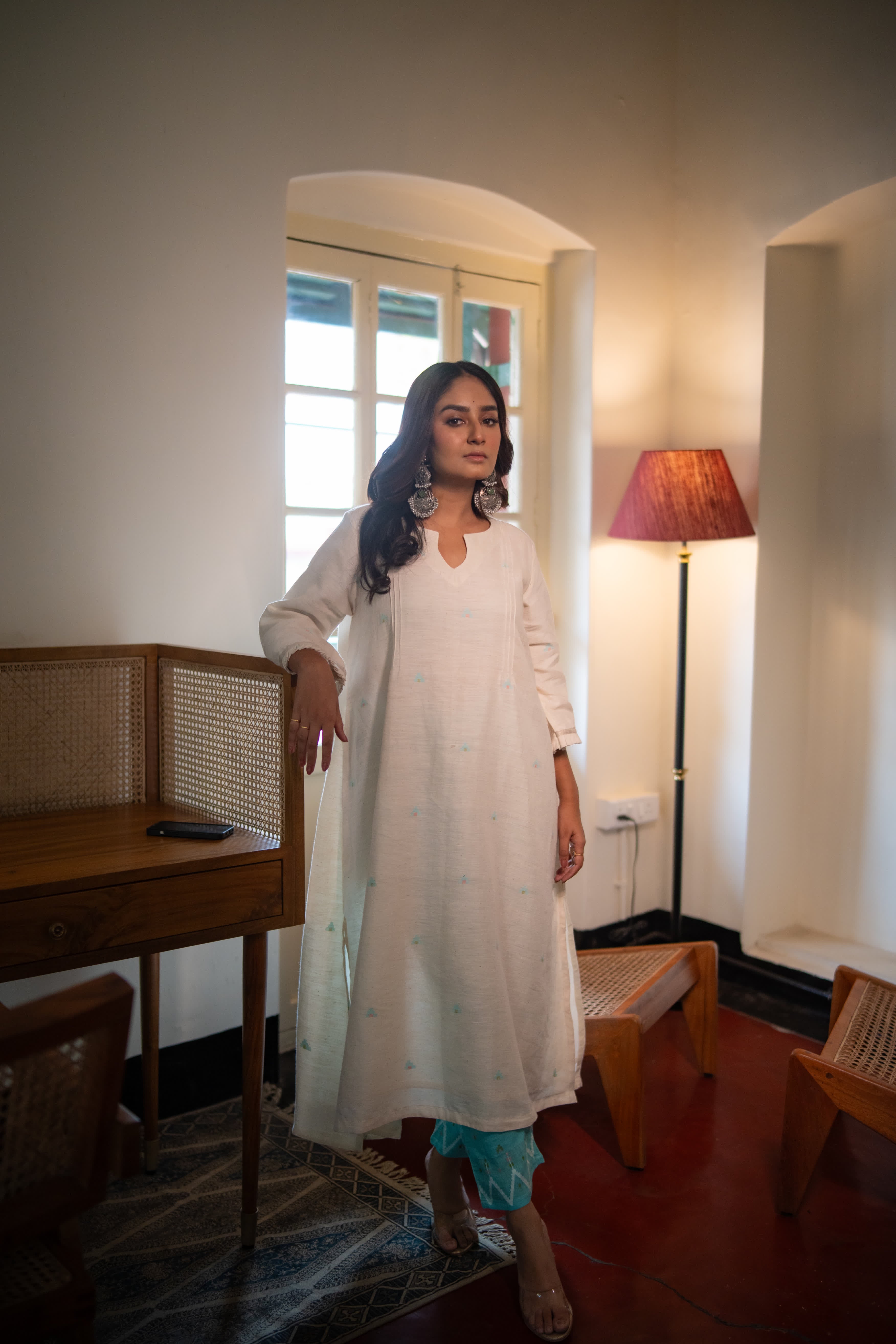 Skyline White (Organic Cotton Jamdani Coord)