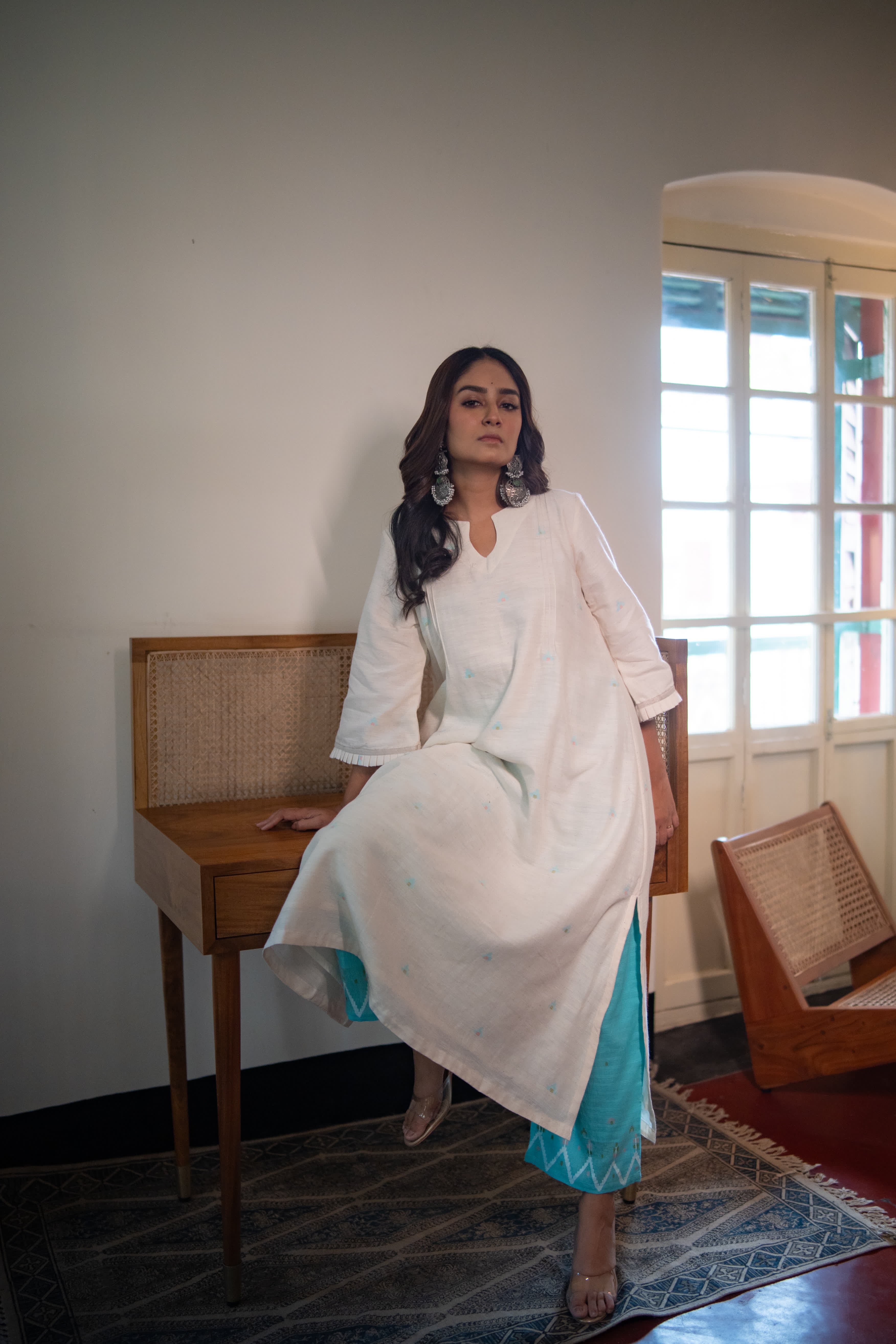 Skyline White (Organic Cotton Jamdani Coord)