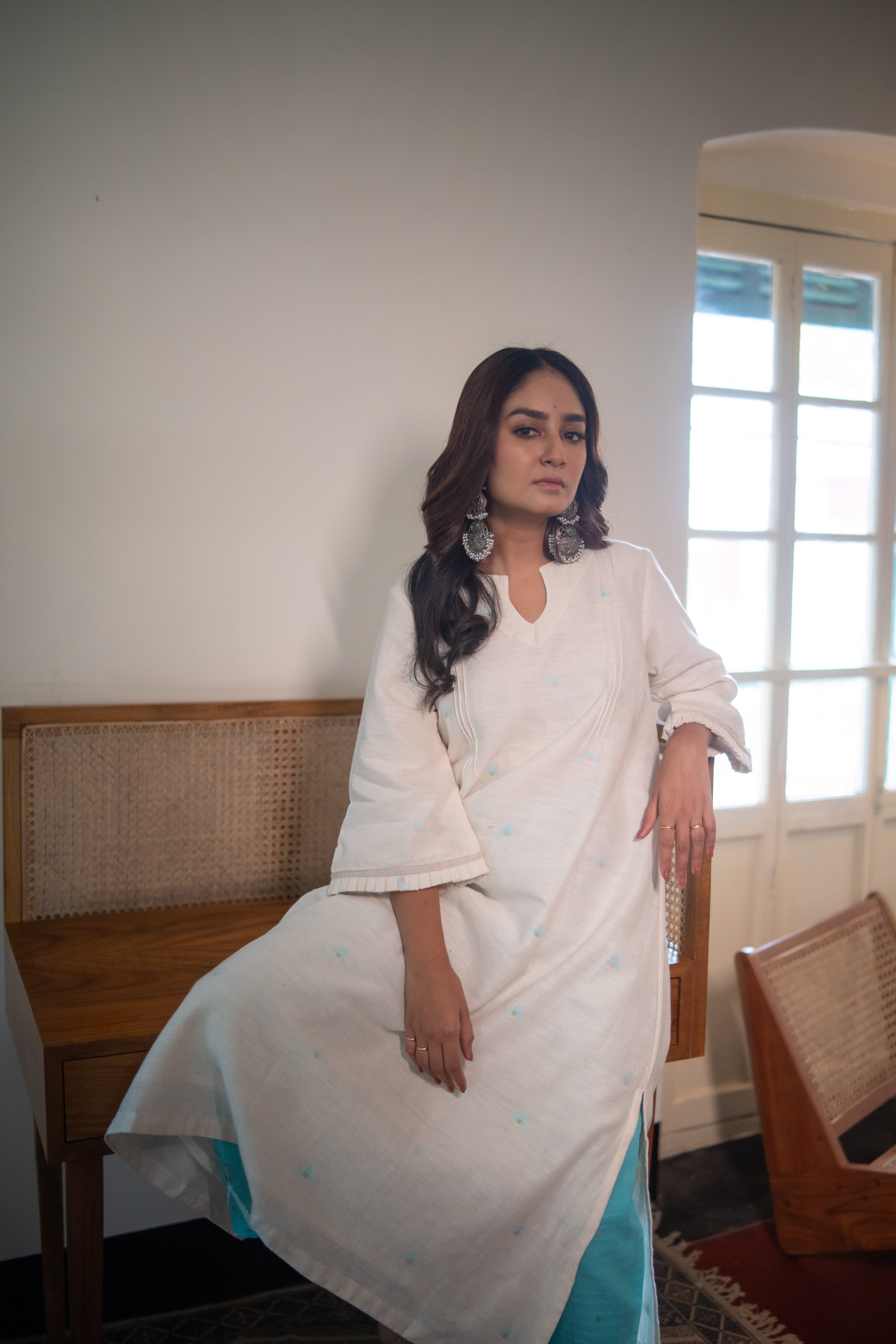 Skyline White (Organic Cotton Jamdani Coord)