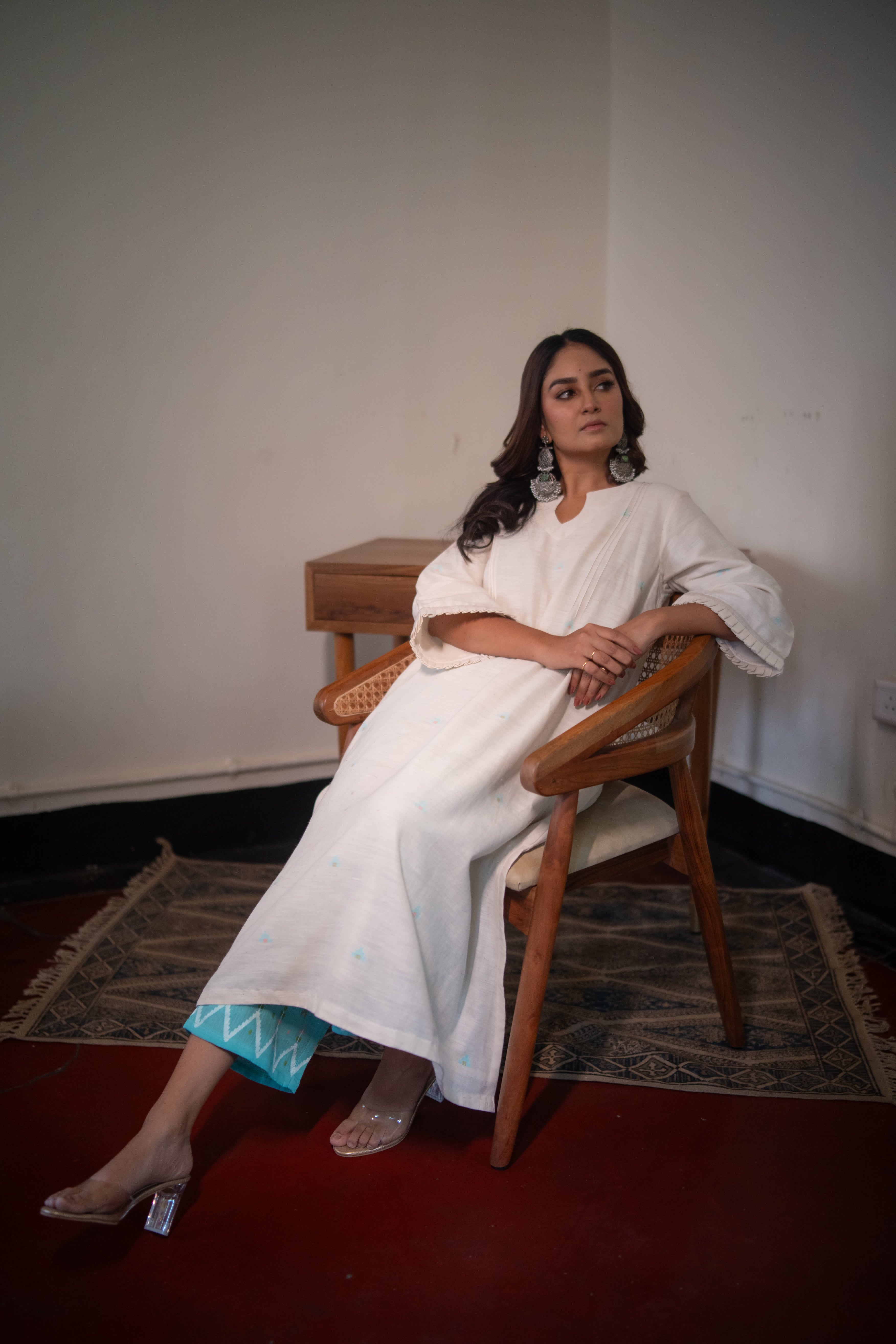 Skyline White (Organic Cotton Jamdani Coord)