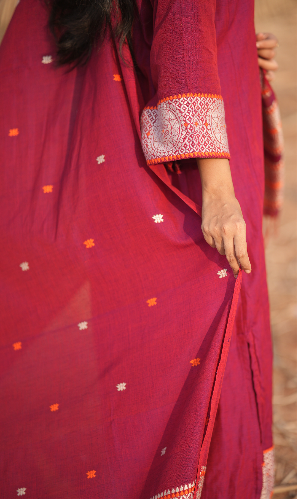 Magenta Bloom (Assamese Handloom Cotton)