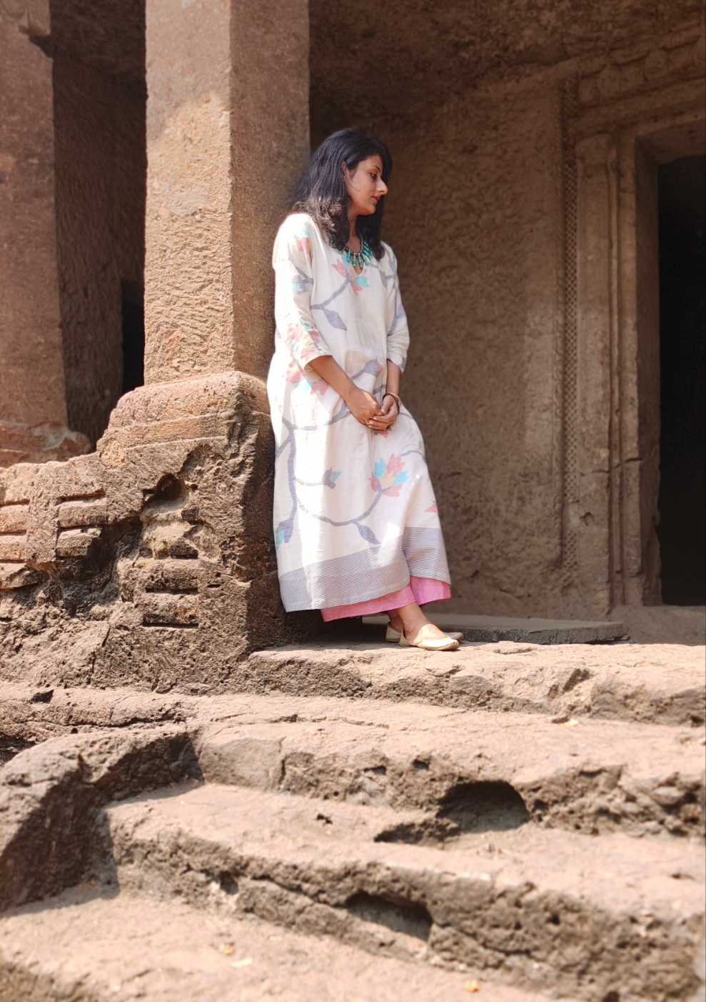 Etheral Ivory (Organic Cotton Jamdani Coord)