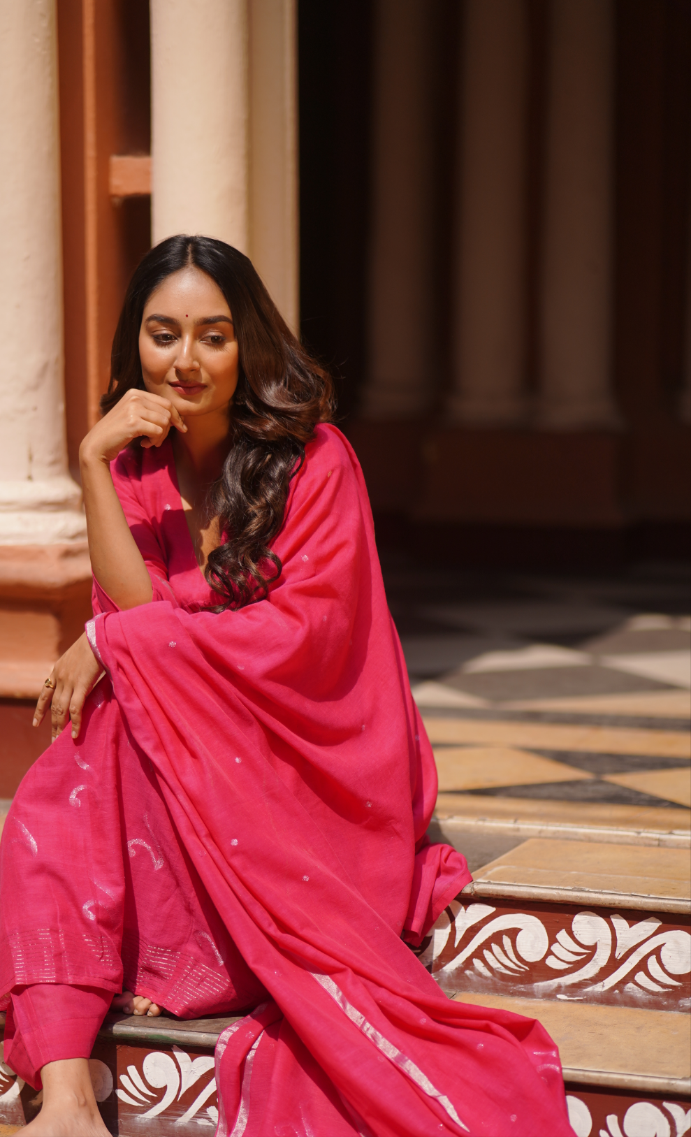 Vintage Fuchsia (Mulmul Jamdani)