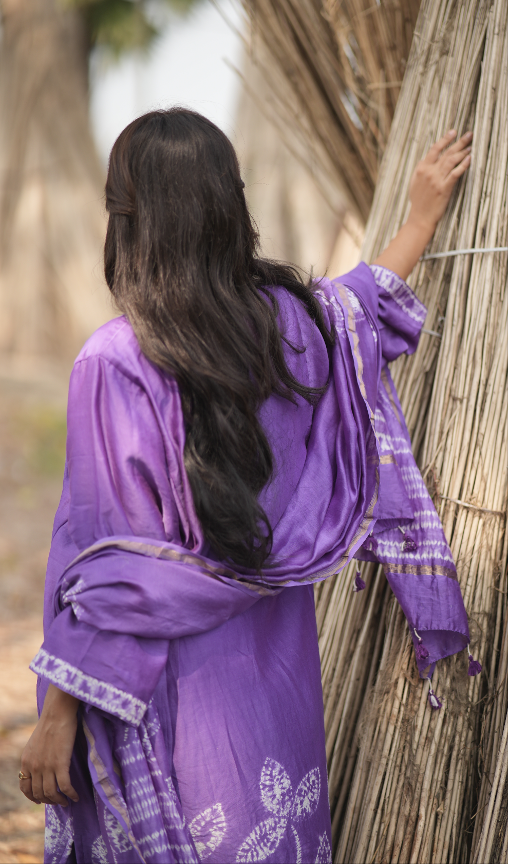 Misty Lavender (Chanderi Tie Dye)