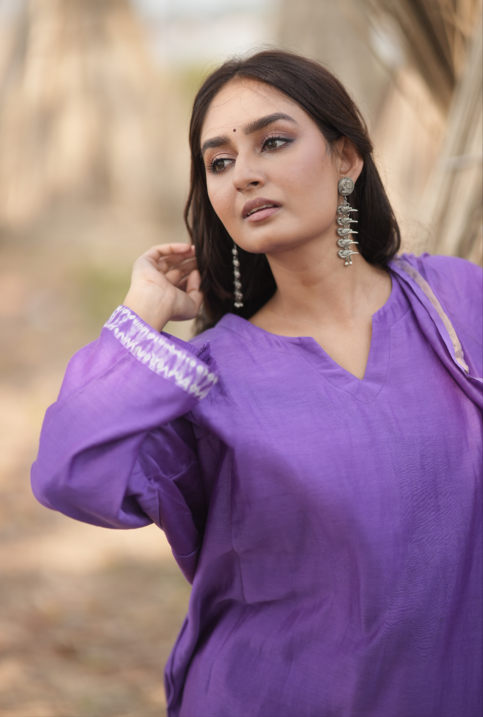 Misty Lavender (Chanderi Tie Dye)