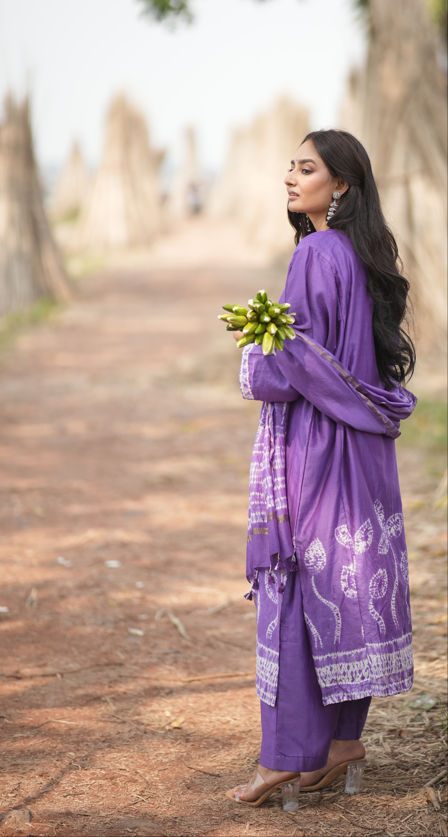 Misty Lavender (Chanderi Tie Dye)