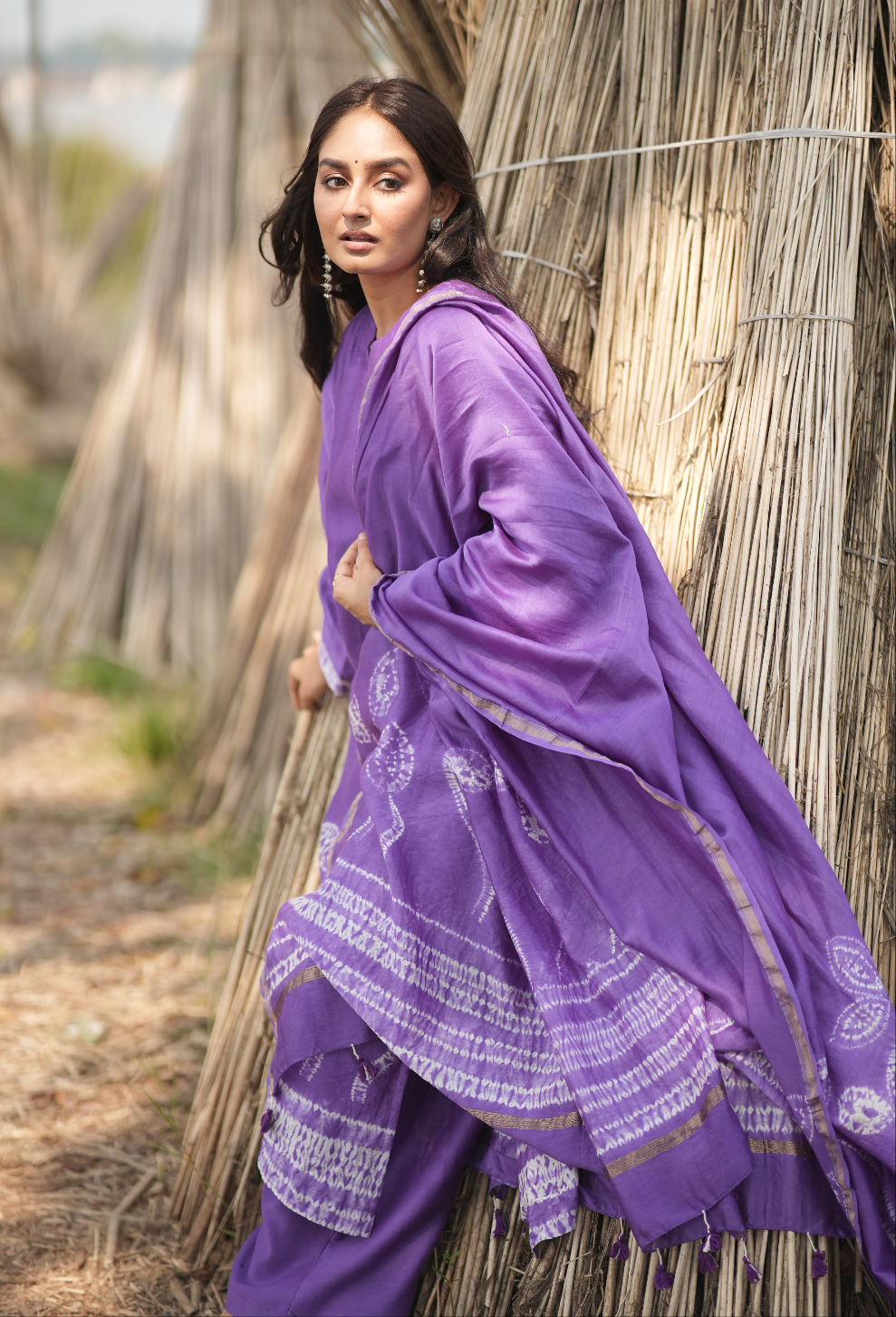 Misty Lavender (Chanderi Tie Dye)