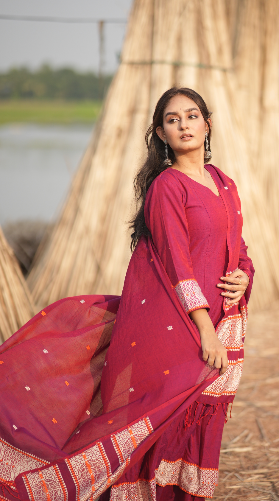 Magenta Bloom (Assamese Handloom Cotton)