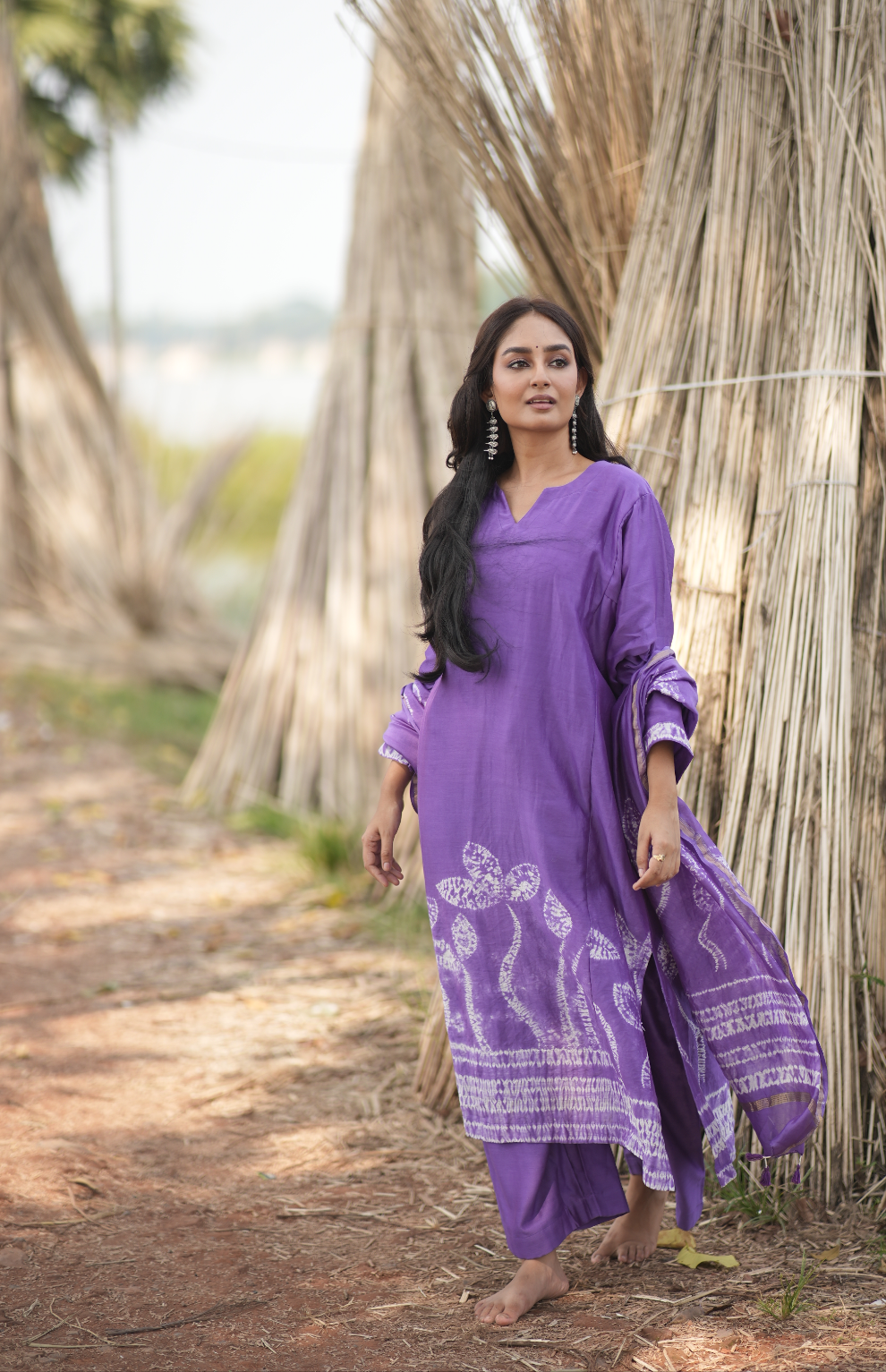 Misty Lavender (Chanderi Tie Dye)