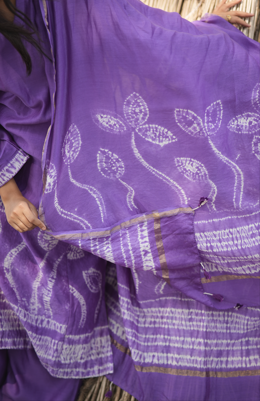 Misty Lavender (Chanderi Tie Dye)