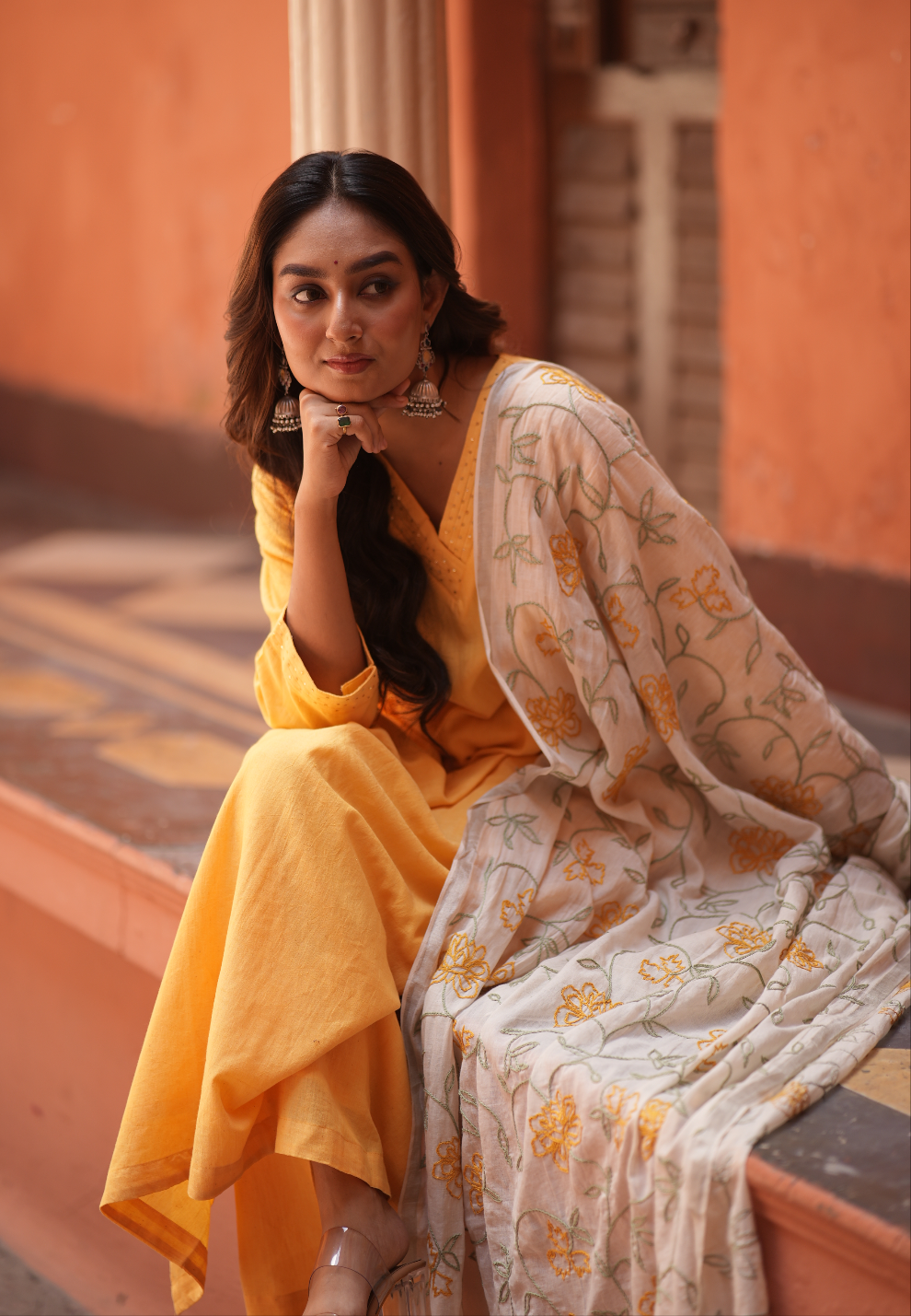 Sunshine Bloom (Mulmul Embroidered)