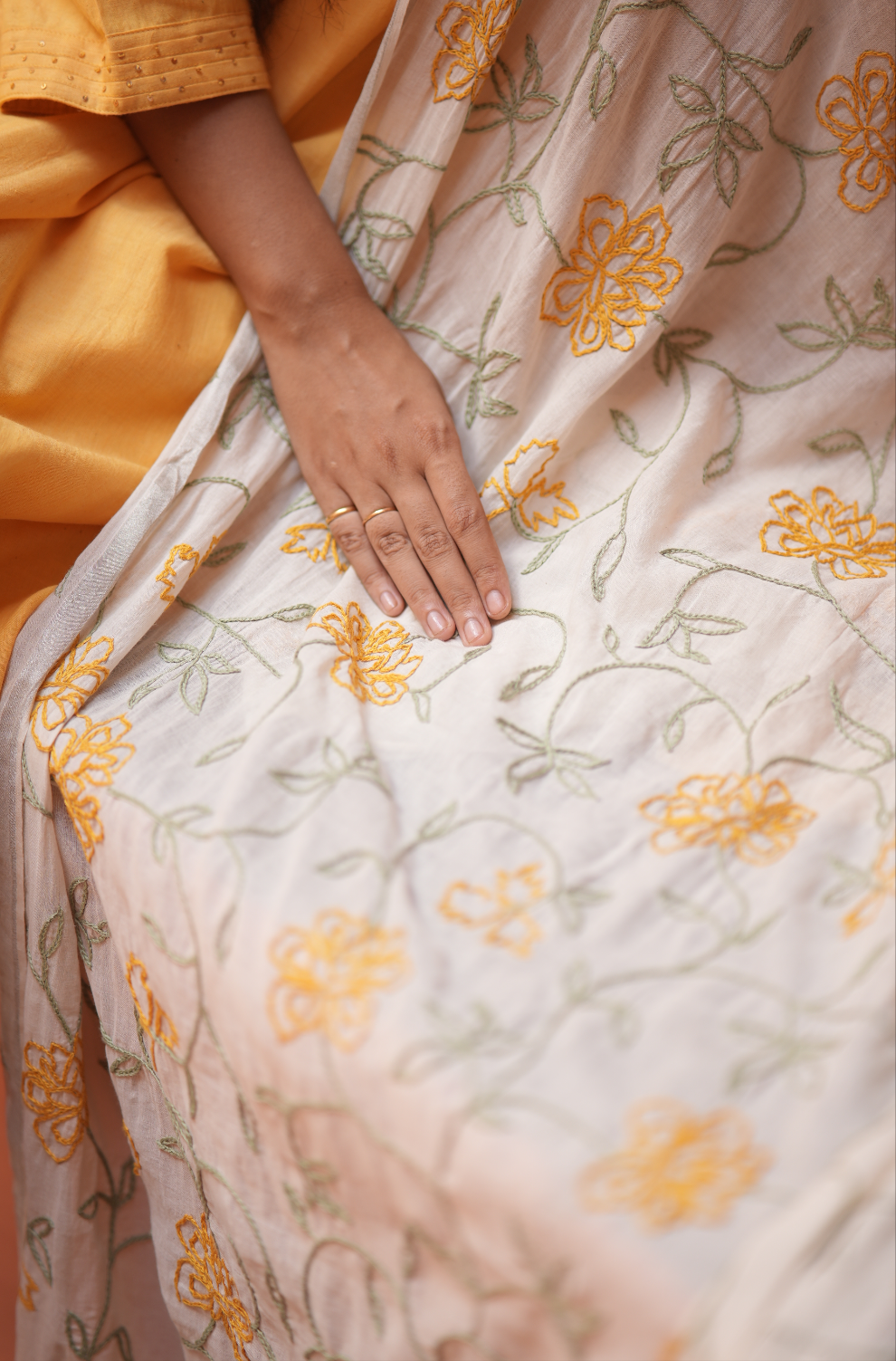 Sunshine Bloom (Mulmul Embroidered)