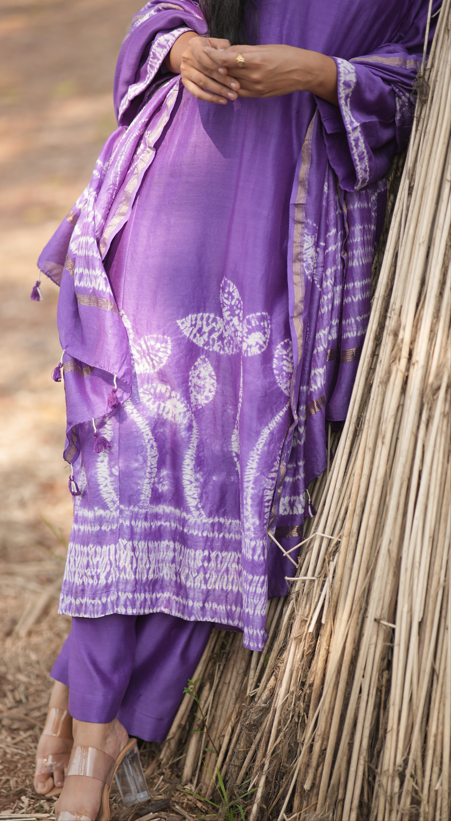 Misty Lavender (Chanderi Tie Dye)