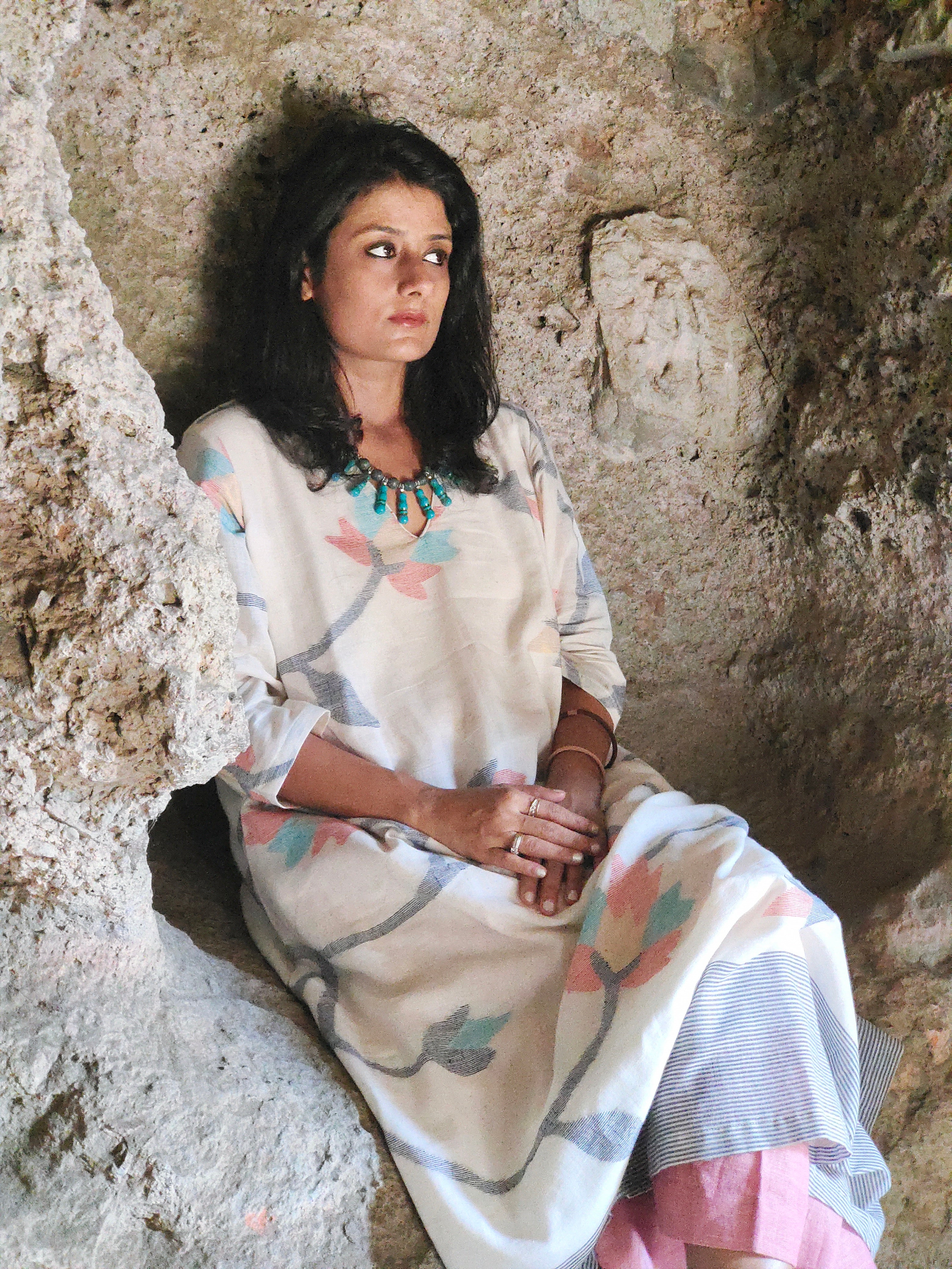 Etheral Ivory (Organic Cotton Jamdani Coord)