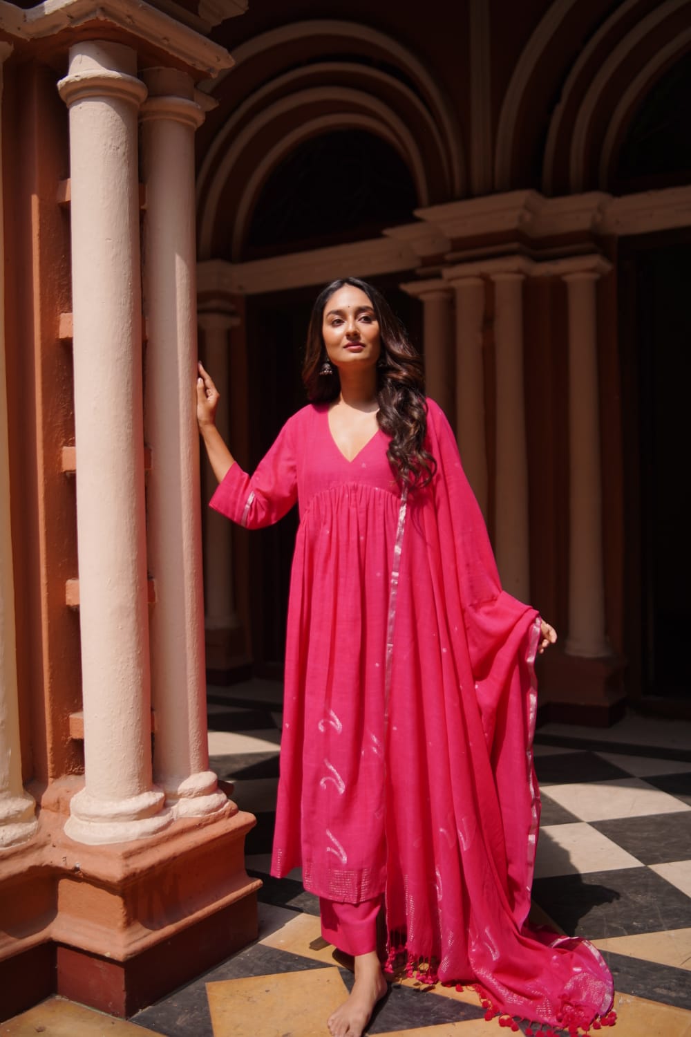 Vintage Fuchsia (Mulmul Jamdani)