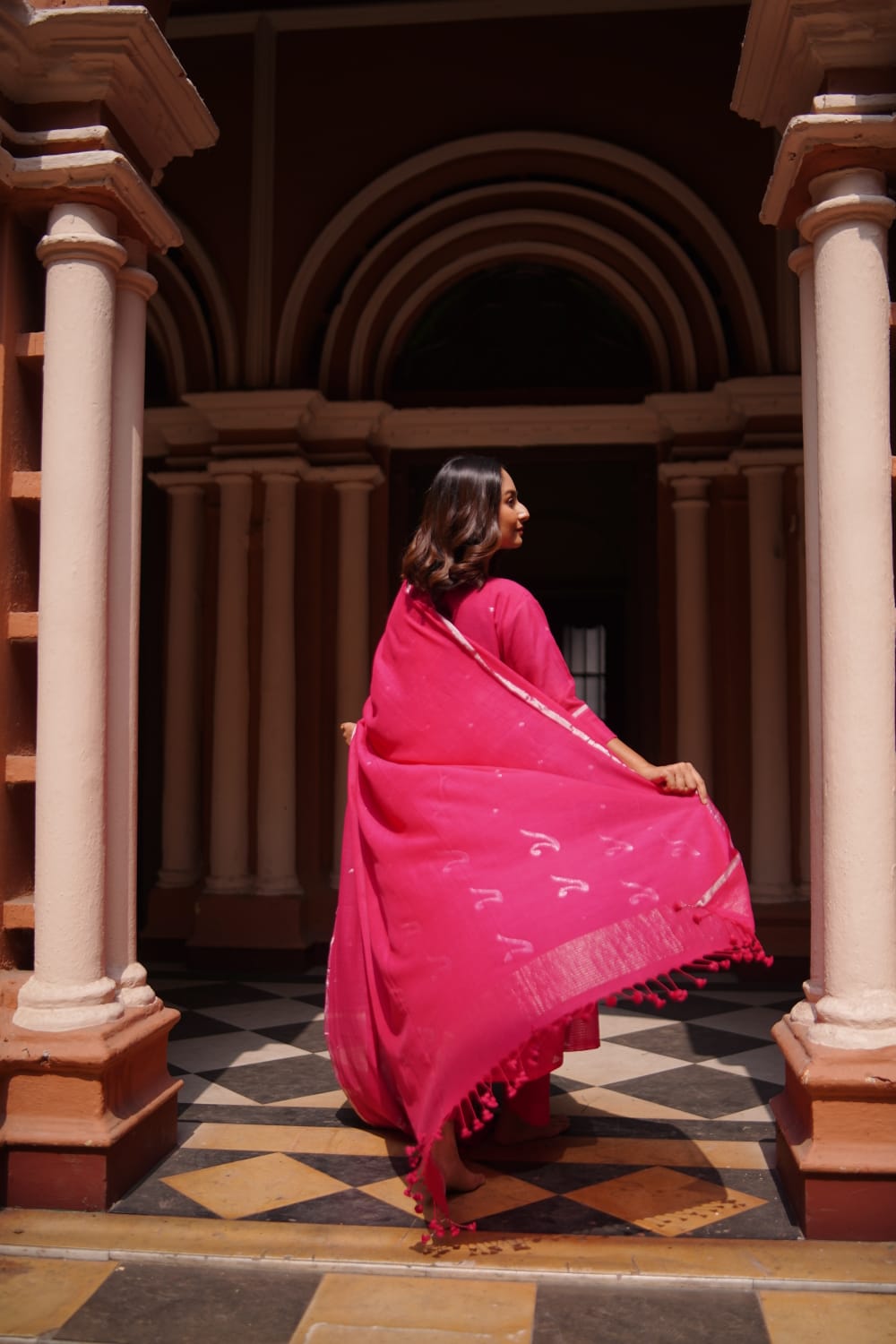 Vintage Fuchsia (Mulmul Jamdani)