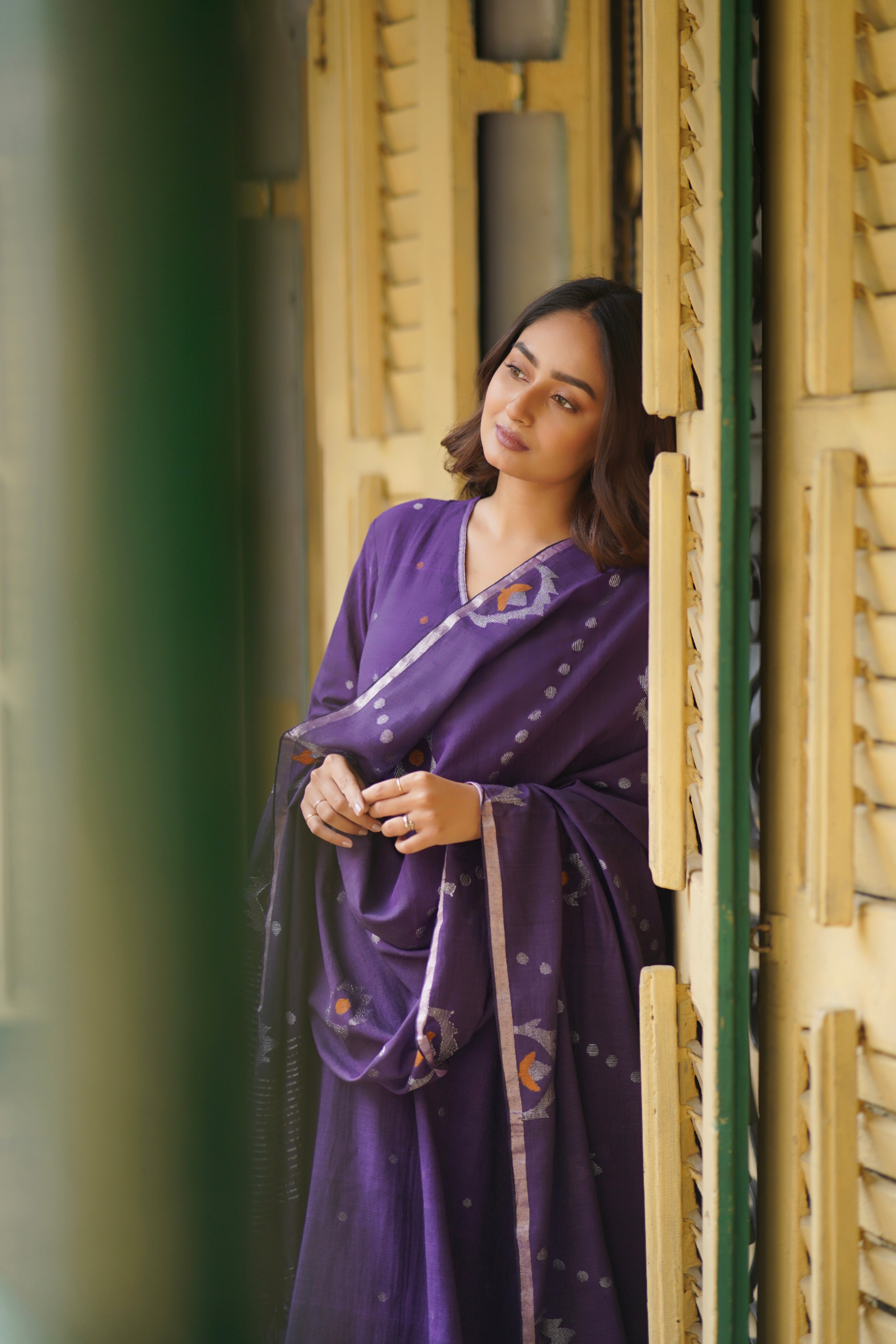 Purple Dusk (Mulmul Jamdani)