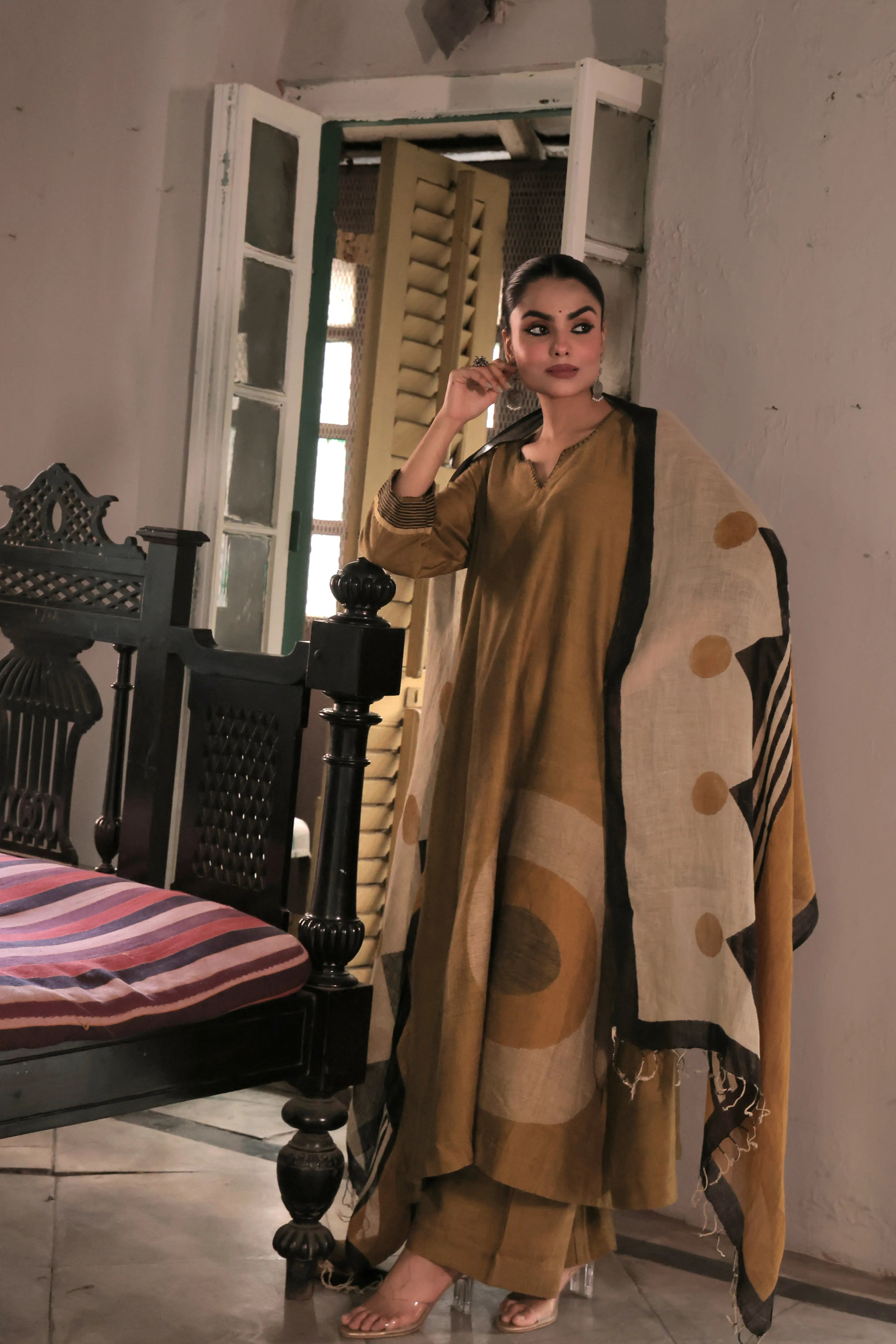 Raag Rust (Jamdani×Block print)