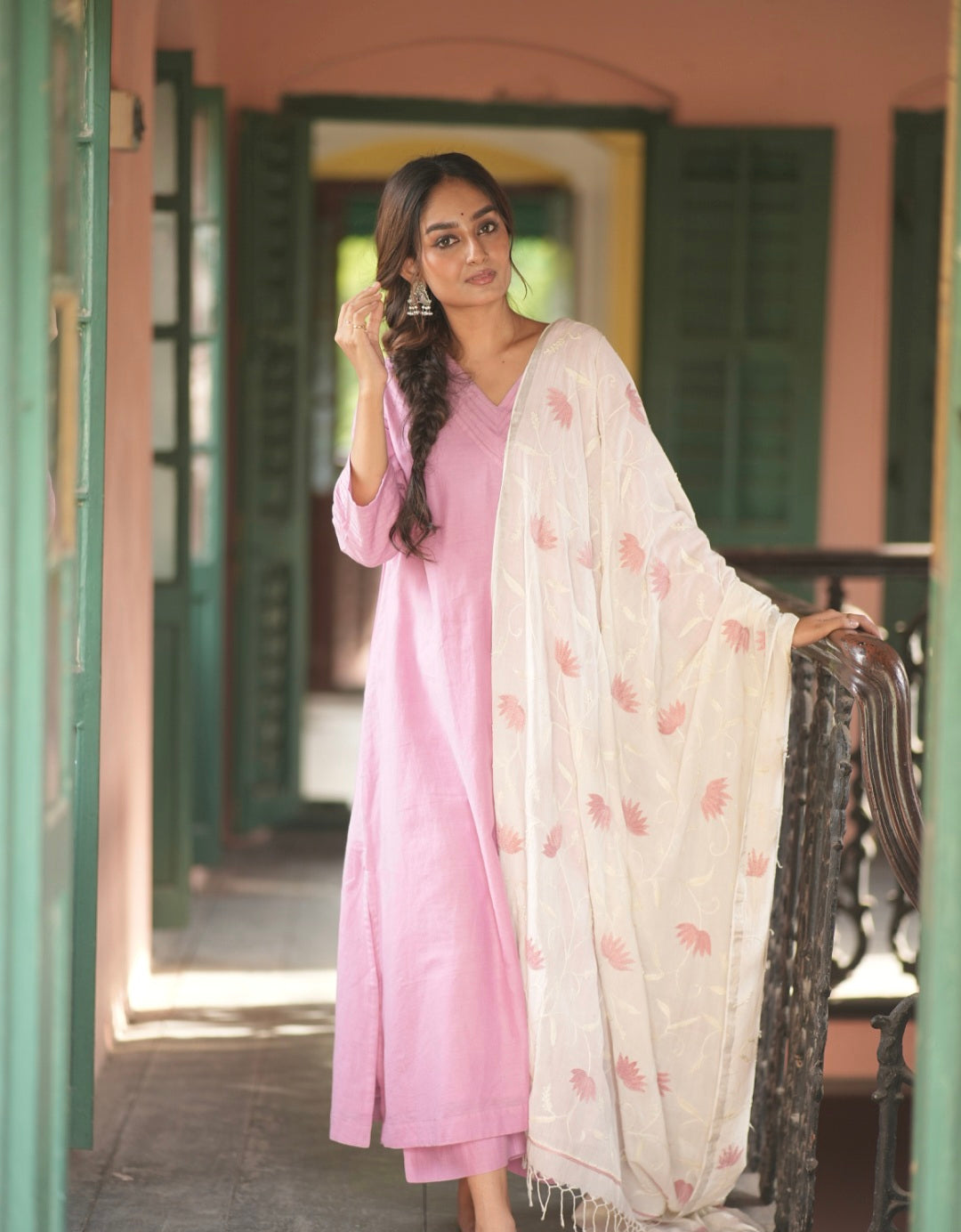 Blush Bloom (Mulmul Embroidered)