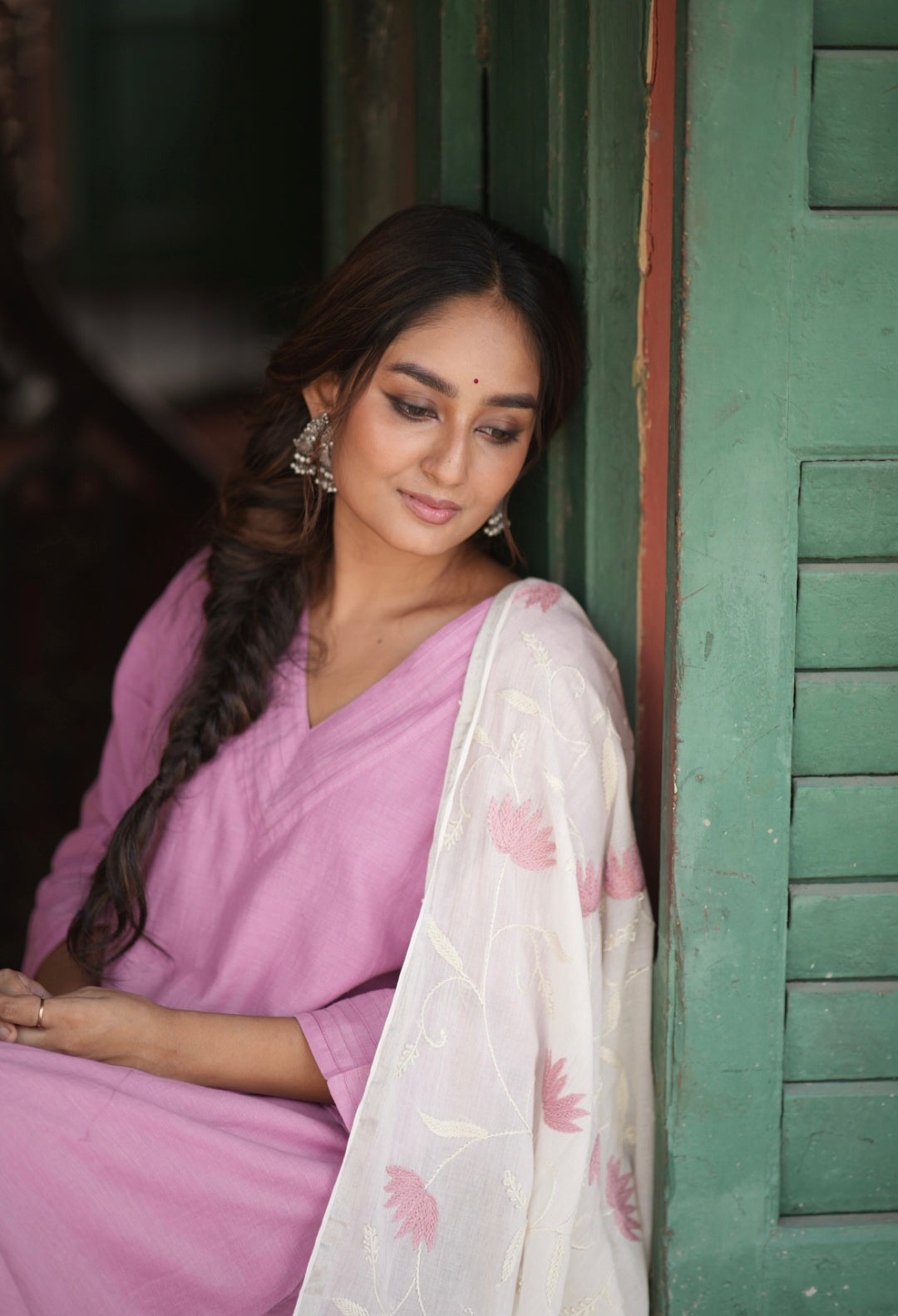 Blush Bloom (Mulmul Embroidered)