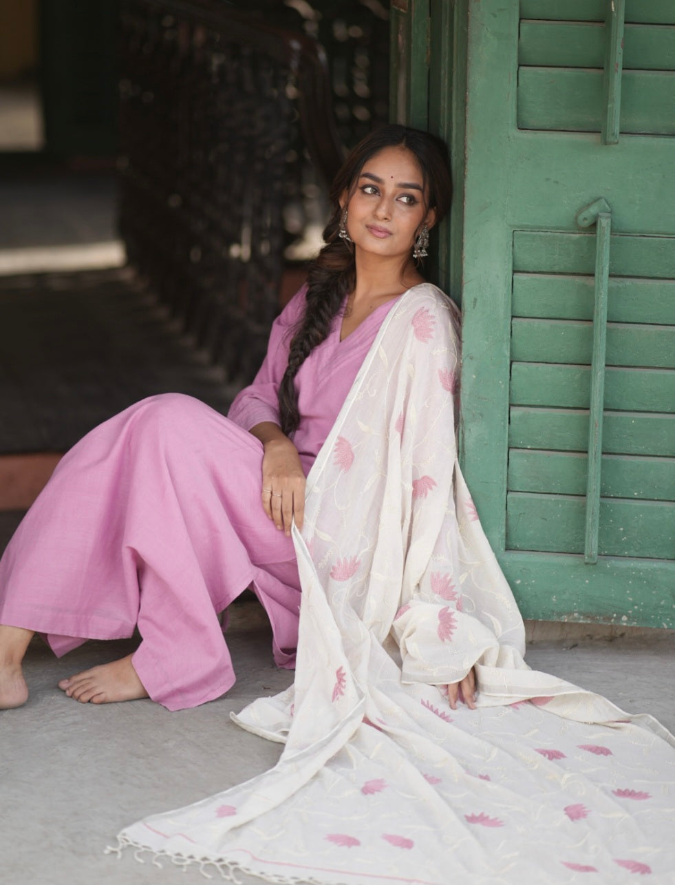 Blush Bloom (Mulmul Embroidered)