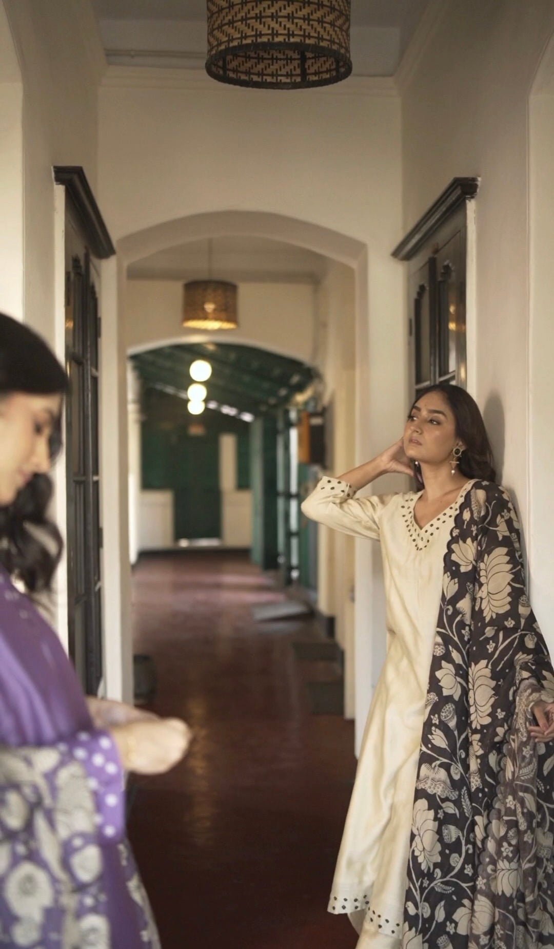 Chitra-Beige Black (Mulmul Chanderi kalamkari & bhandej)