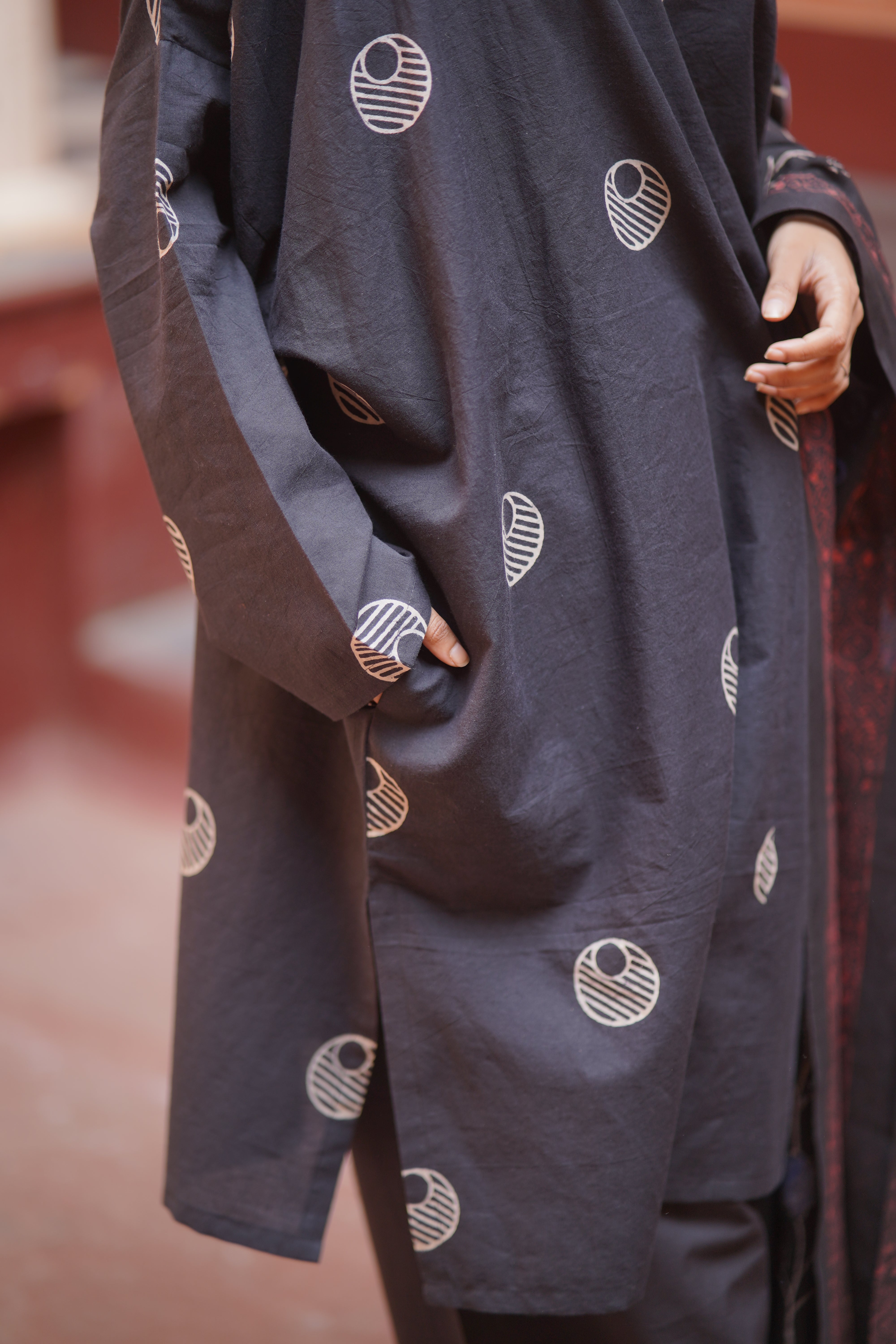 Night Frost (Cotton Block Print, kurta-lower only)