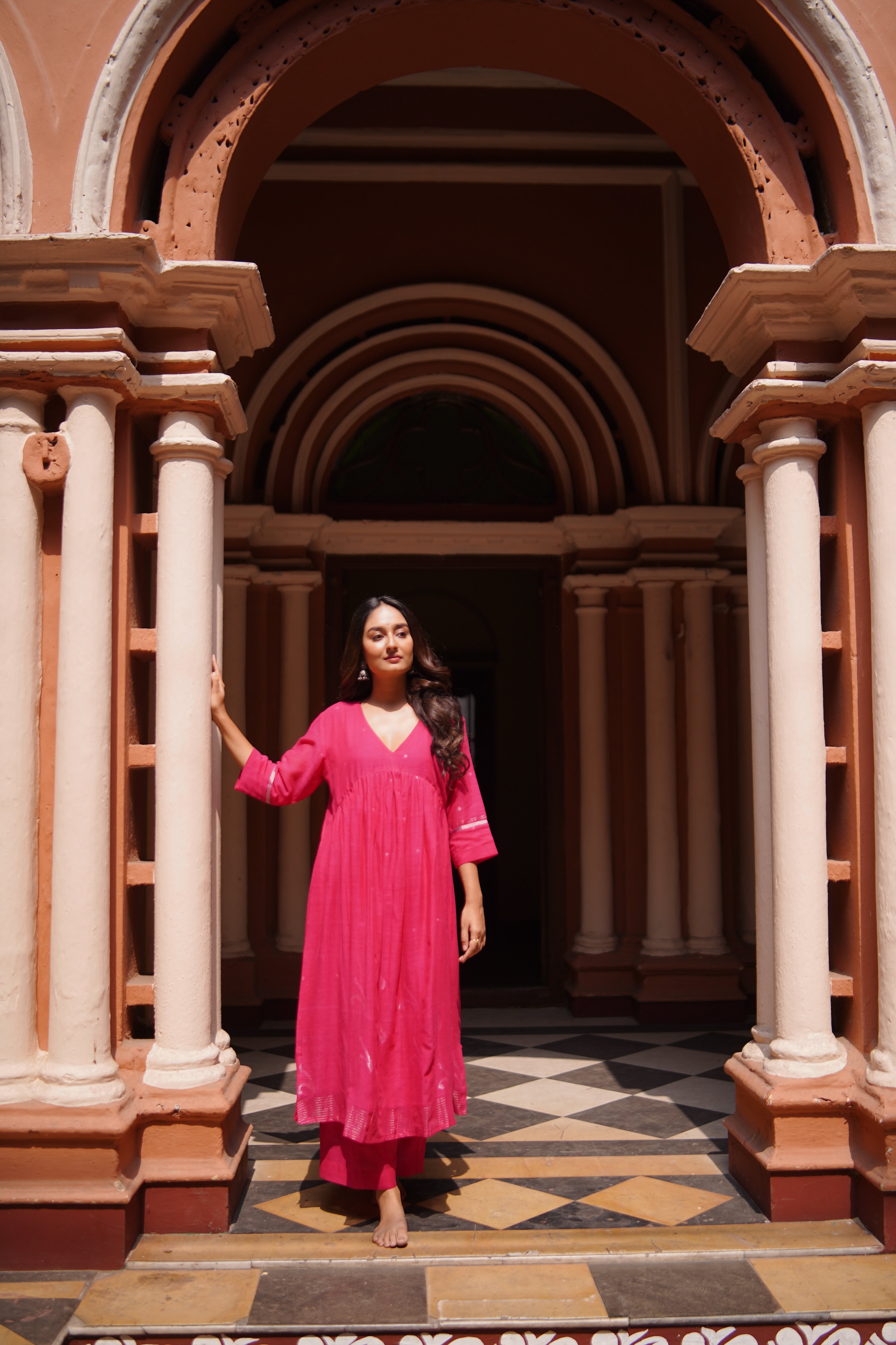 Vintage Fuchsia (Mulmul Jamdani)